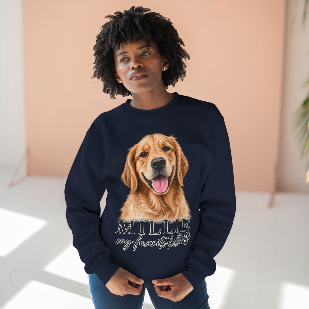 Personalized Pet Portrait Sweatshirt | Custom Pet Photo & Name Crewneck | Dog Mom Gift