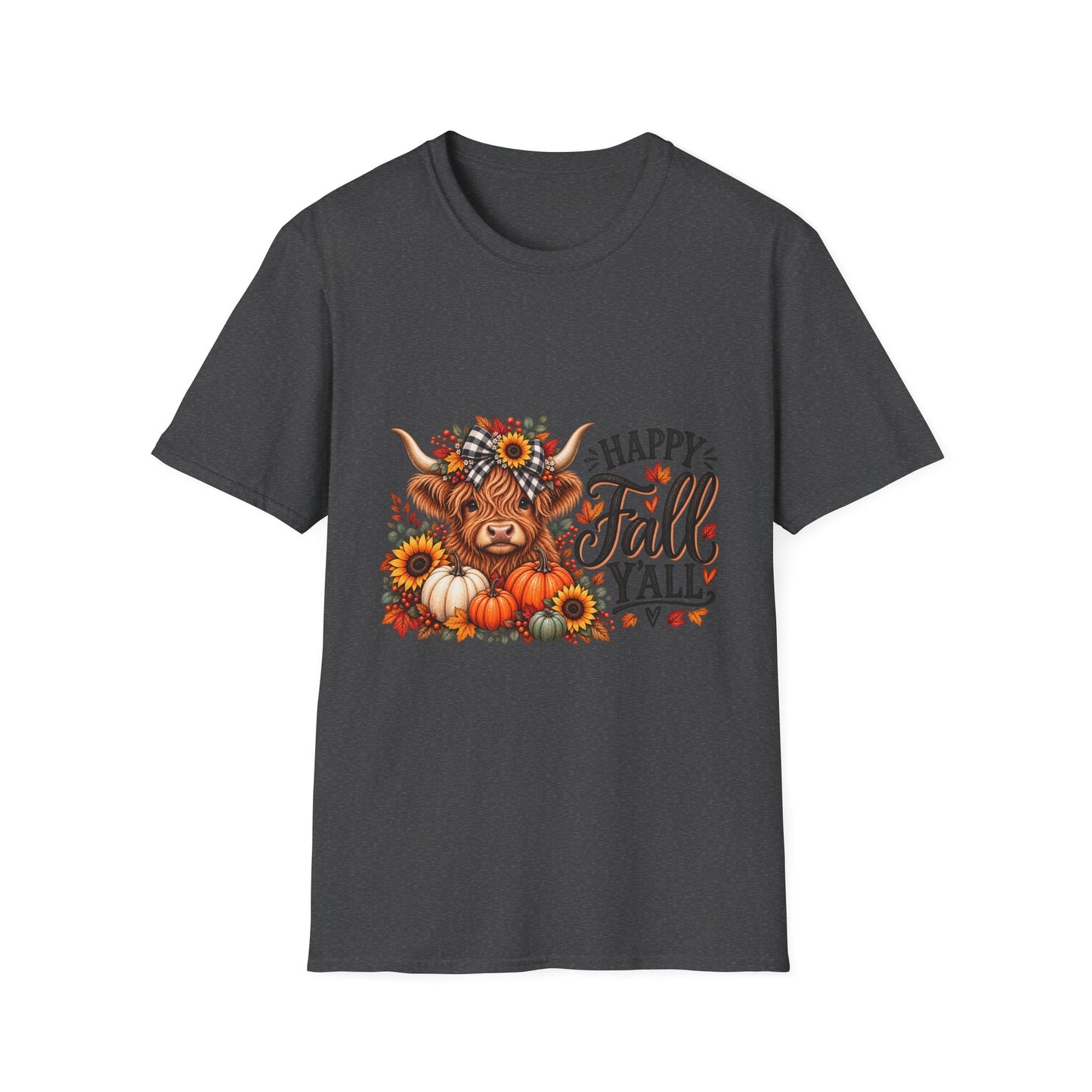 Happy Fall Y'all Highland Cow Shirt | Cute Fall Graphic Tee