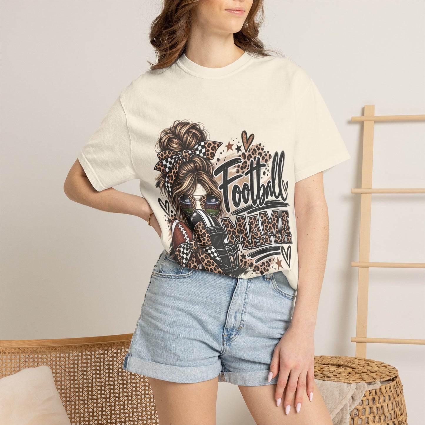 Football Mama Leopard Game Day Graphic Tee