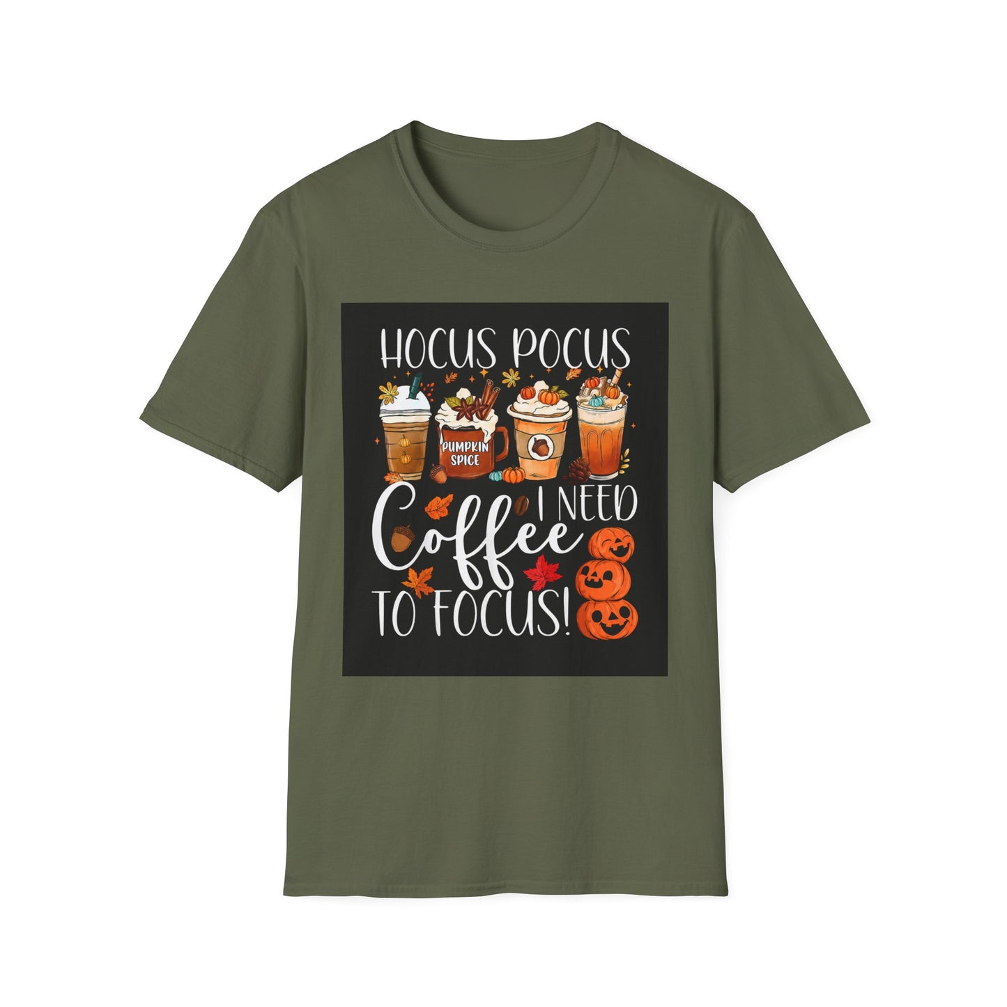 Hocus Pocus I Need Coffee T-Shirt — Pumpkin Spice Halloween Coffee Graphic Tee
