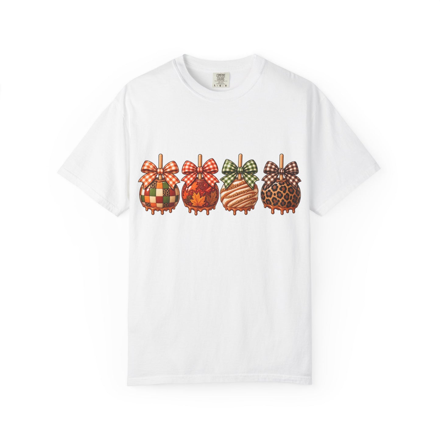 Fall Caramel Apple Graphic Tee – Cute Autumn Bow Shirt