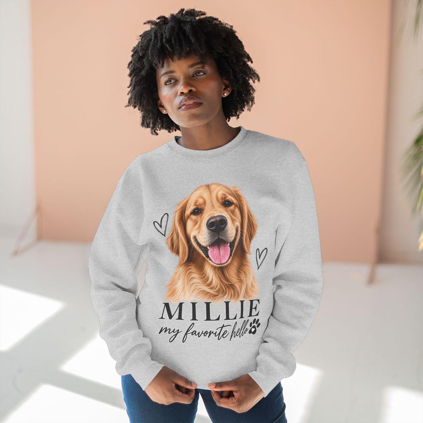 Personalized Pet Portrait Sweatshirt | Custom Pet Photo & Name Crewneck | Dog Mom Gift