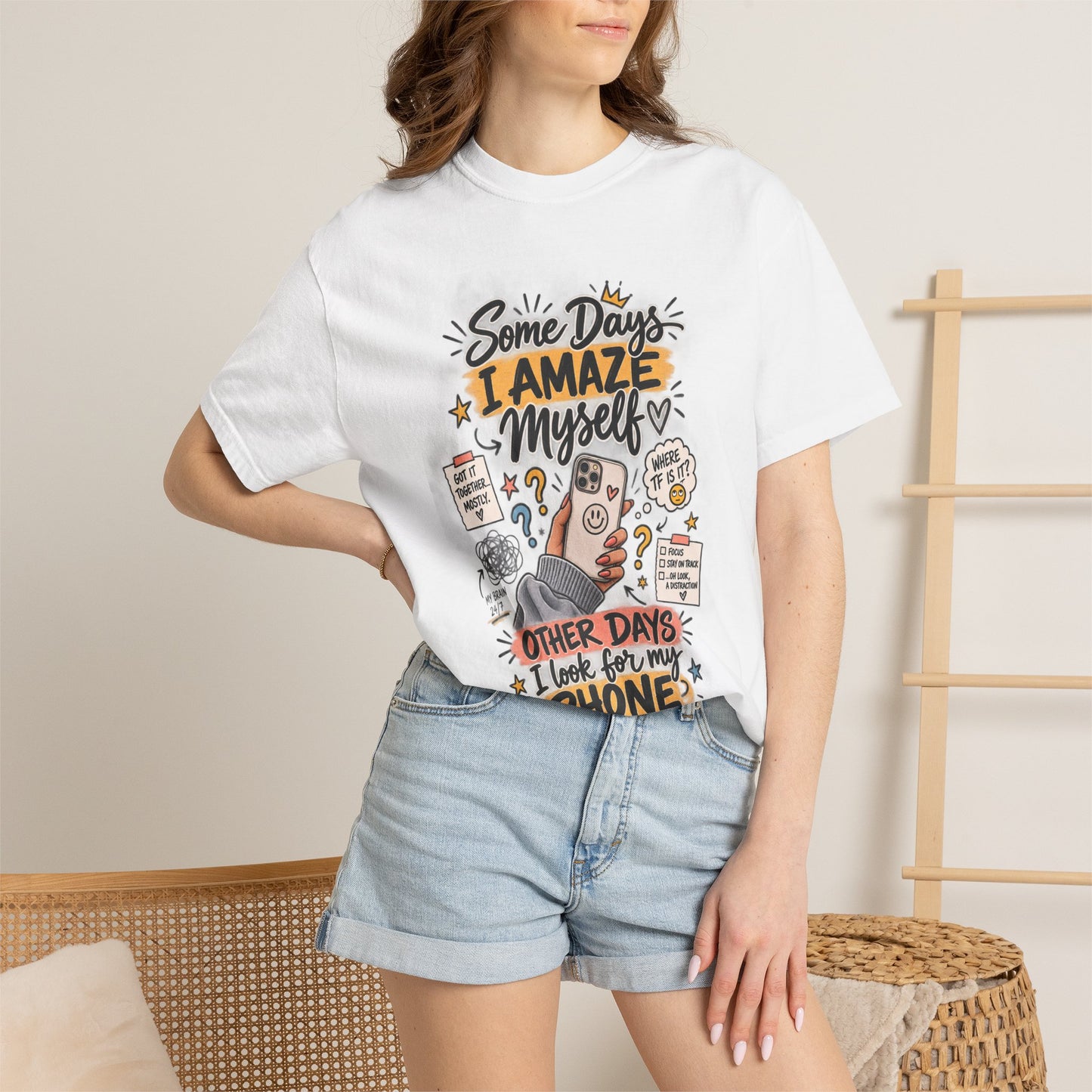 Some Days I Amaze Myself Funny Graphic Tee – Relatable Phone Shirt