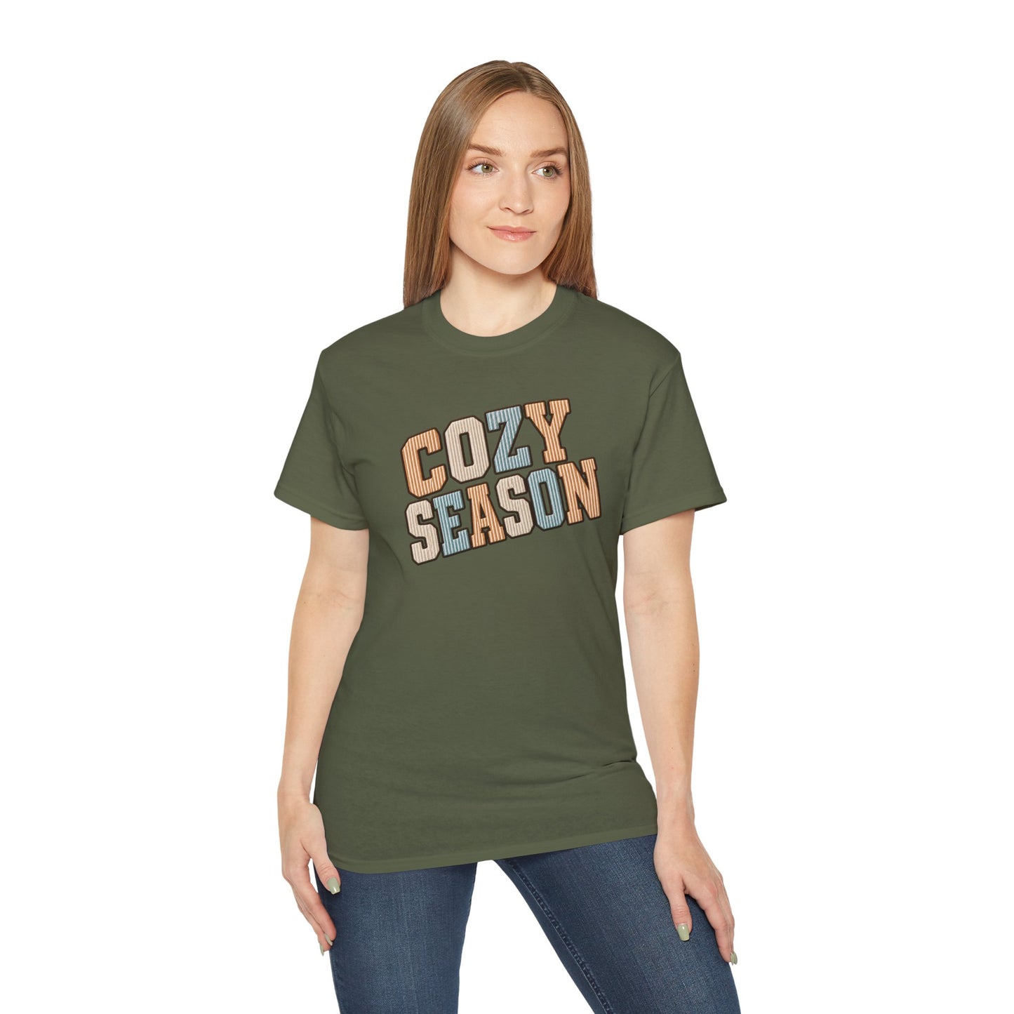 Cozy Season Tee — Retro Block Letter Fall Graphic T-Shirt