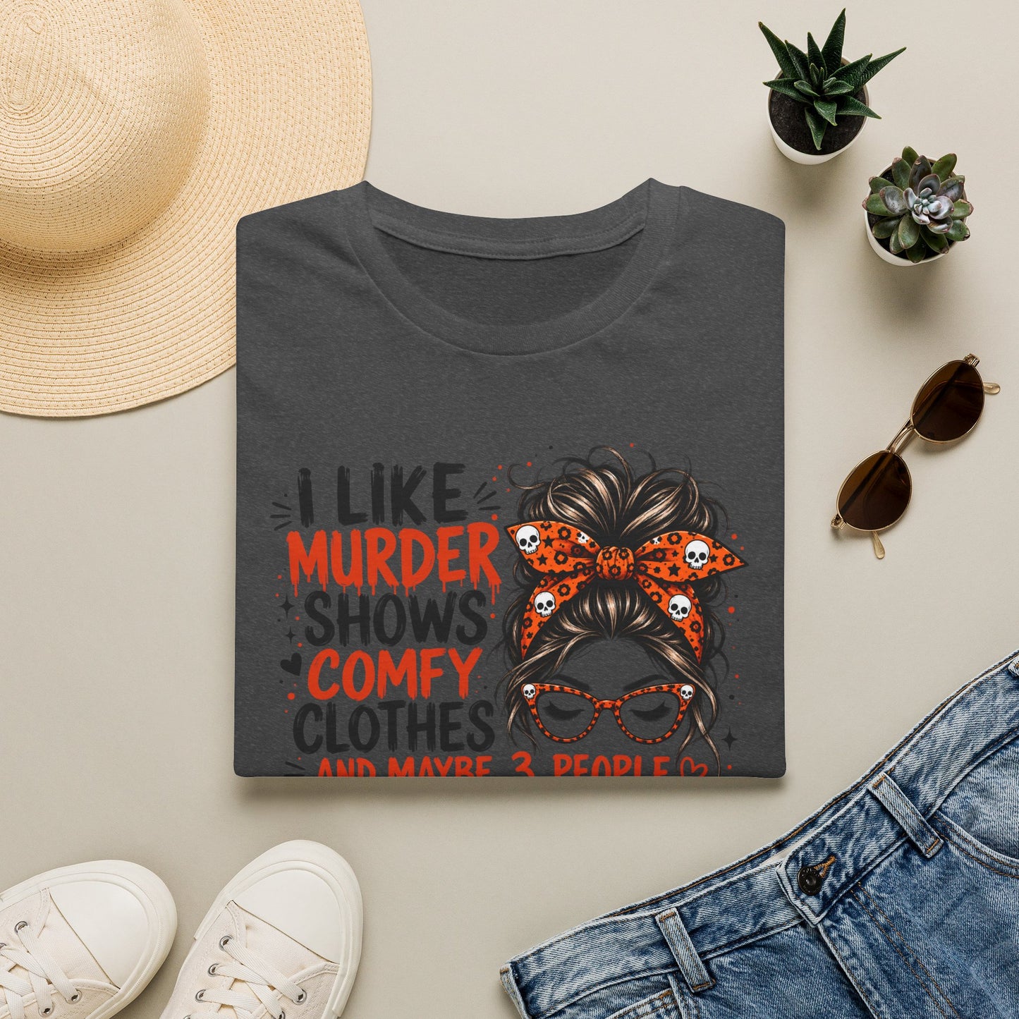 I Like Murder Shows & Comfy Clothes Graphic Tee – True Crime Shirt