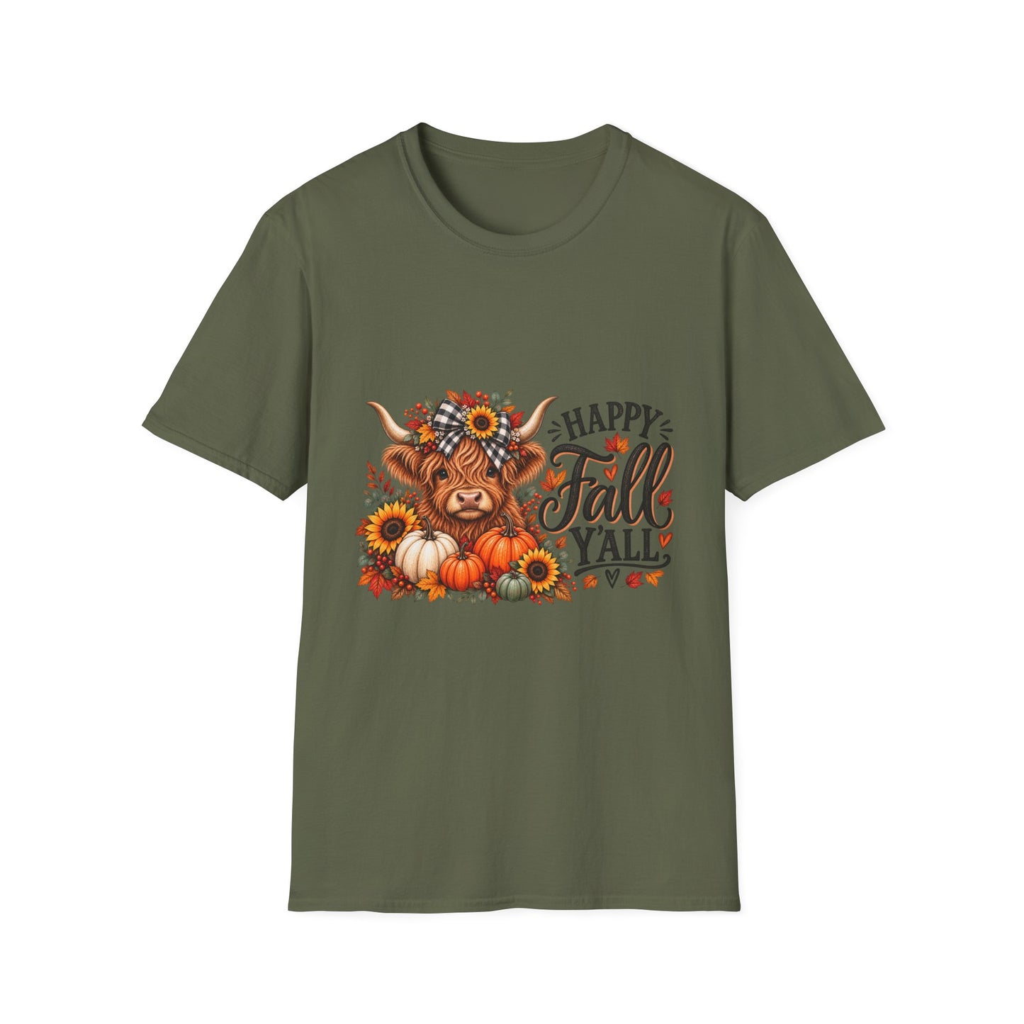 Happy Fall Y'all Highland Cow Shirt | Cute Fall Graphic Tee