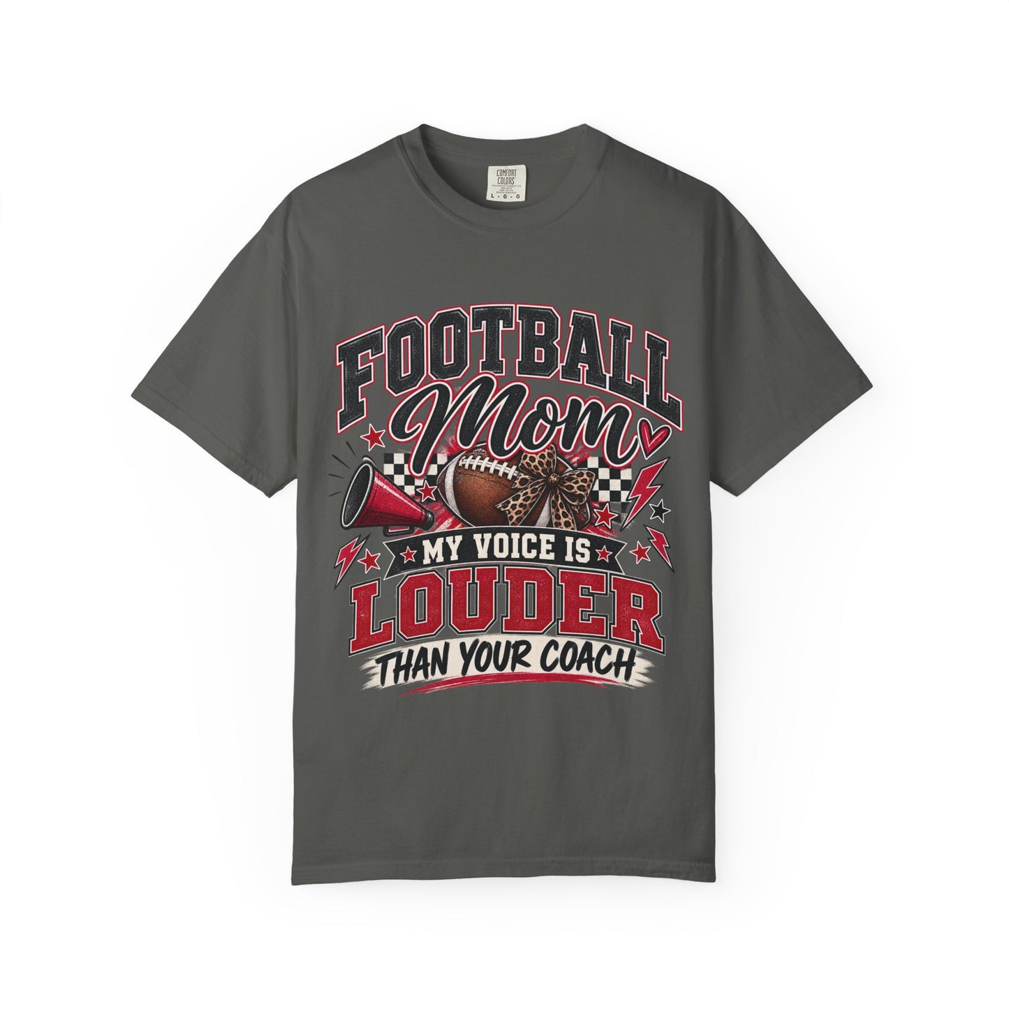 Football Mom Louder Than Your Coach Graphic Tee