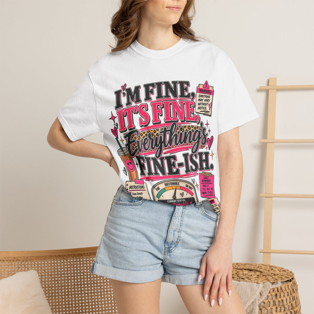 I’m Fine It’s Fine Everything’s Fine-ish Graphic Tee – Funny Women’s Shirt