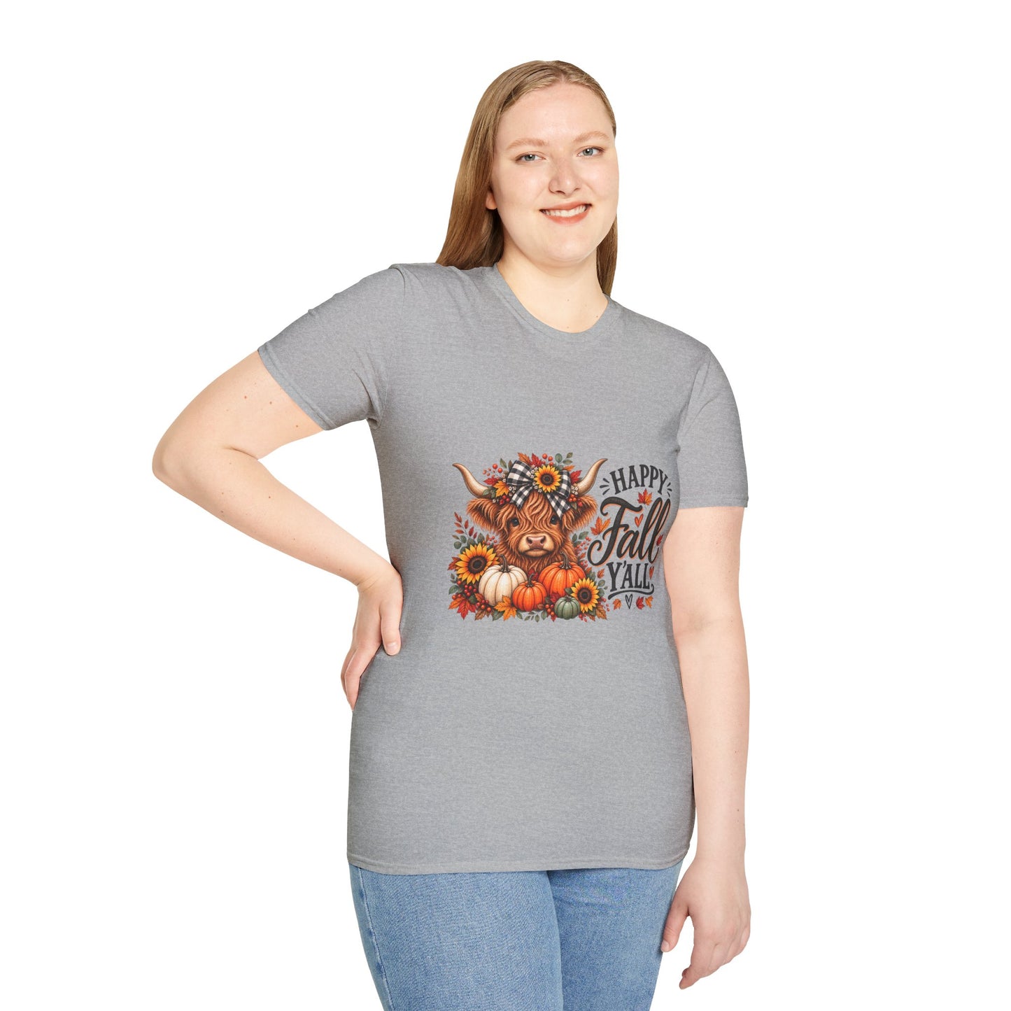 Happy Fall Y'all Highland Cow Shirt | Cute Fall Graphic Tee