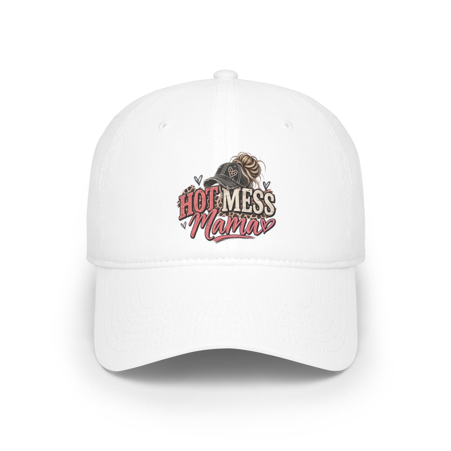 Hot Mess Mama Baseball Cap – Red Low Profile Mom Hat