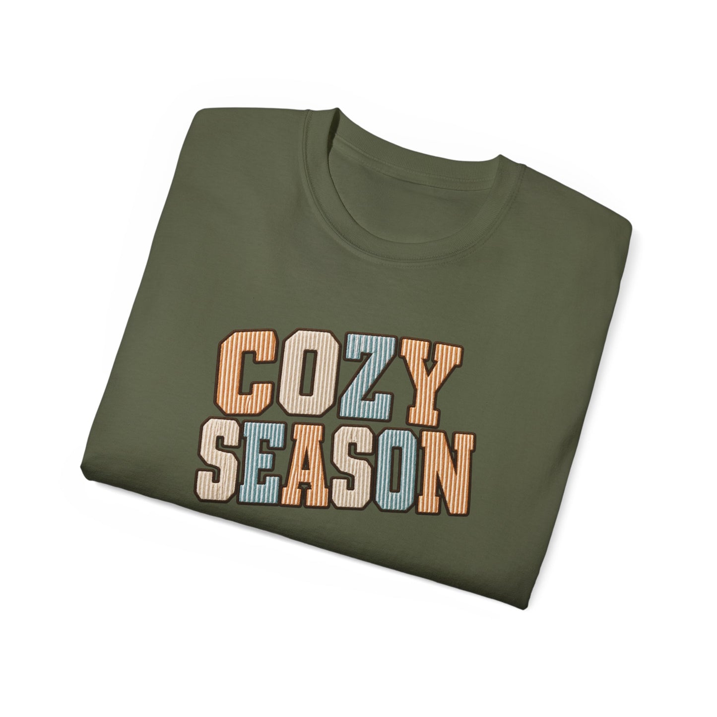 Cozy Season Tee — Retro Block Letter Fall Graphic T-Shirt