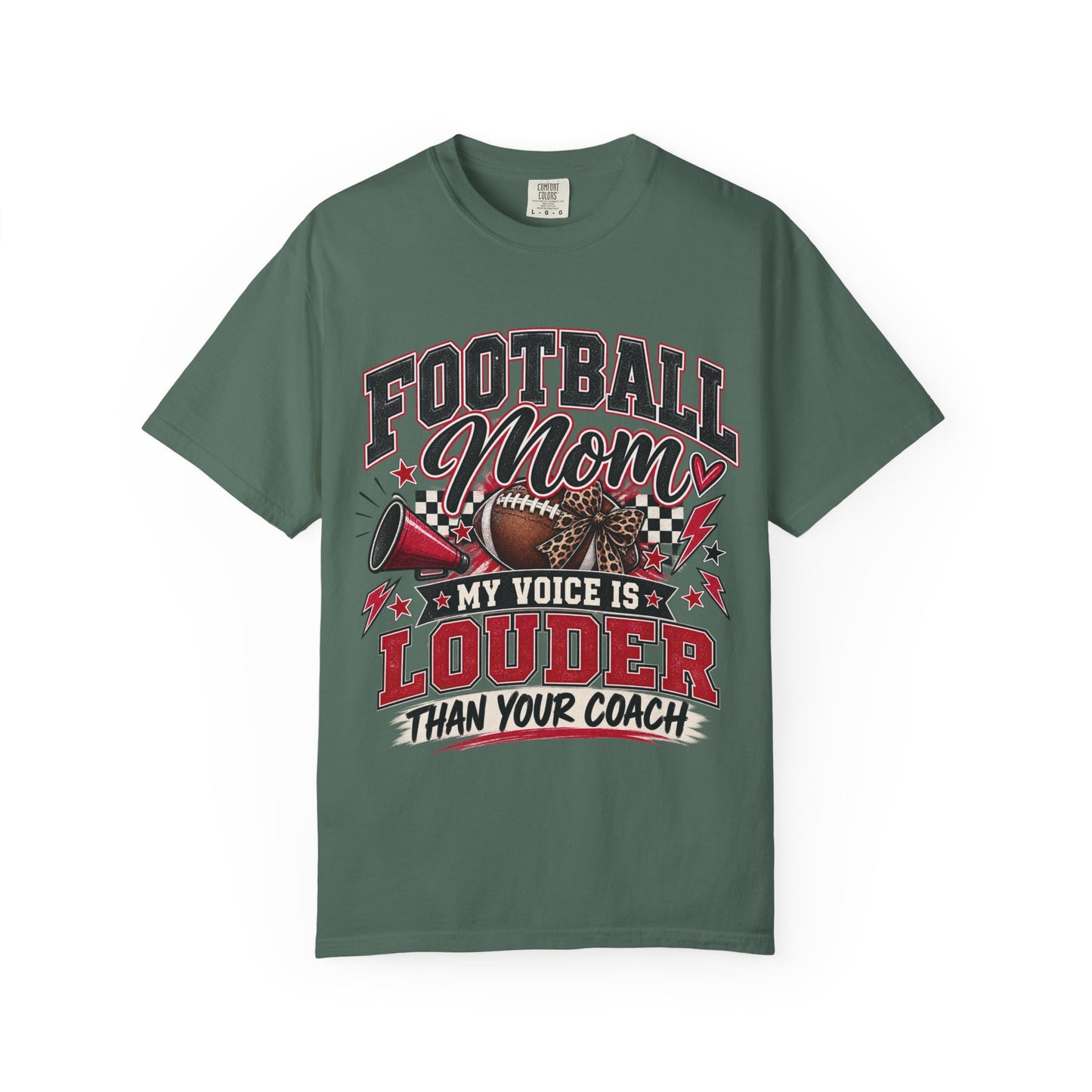 Football Mom Louder Than Your Coach Graphic Tee