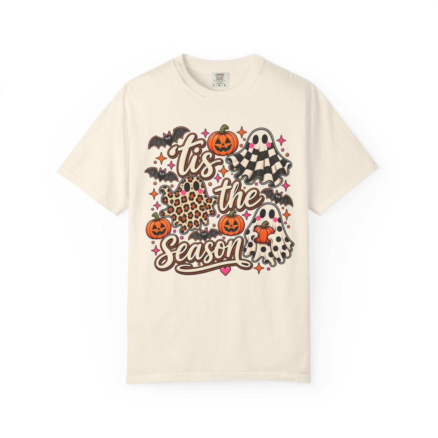 ’Tis the Season Ghost Graphic Tee – Cute Halloween Shirt