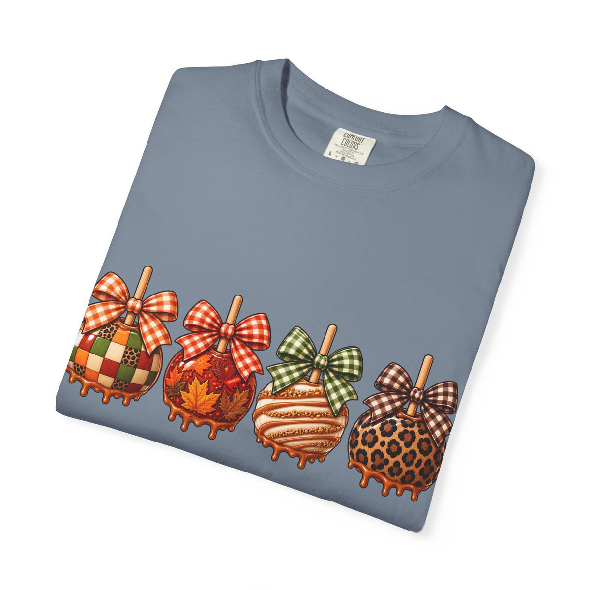 Fall Caramel Apple Graphic Tee – Cute Autumn Bow Shirt