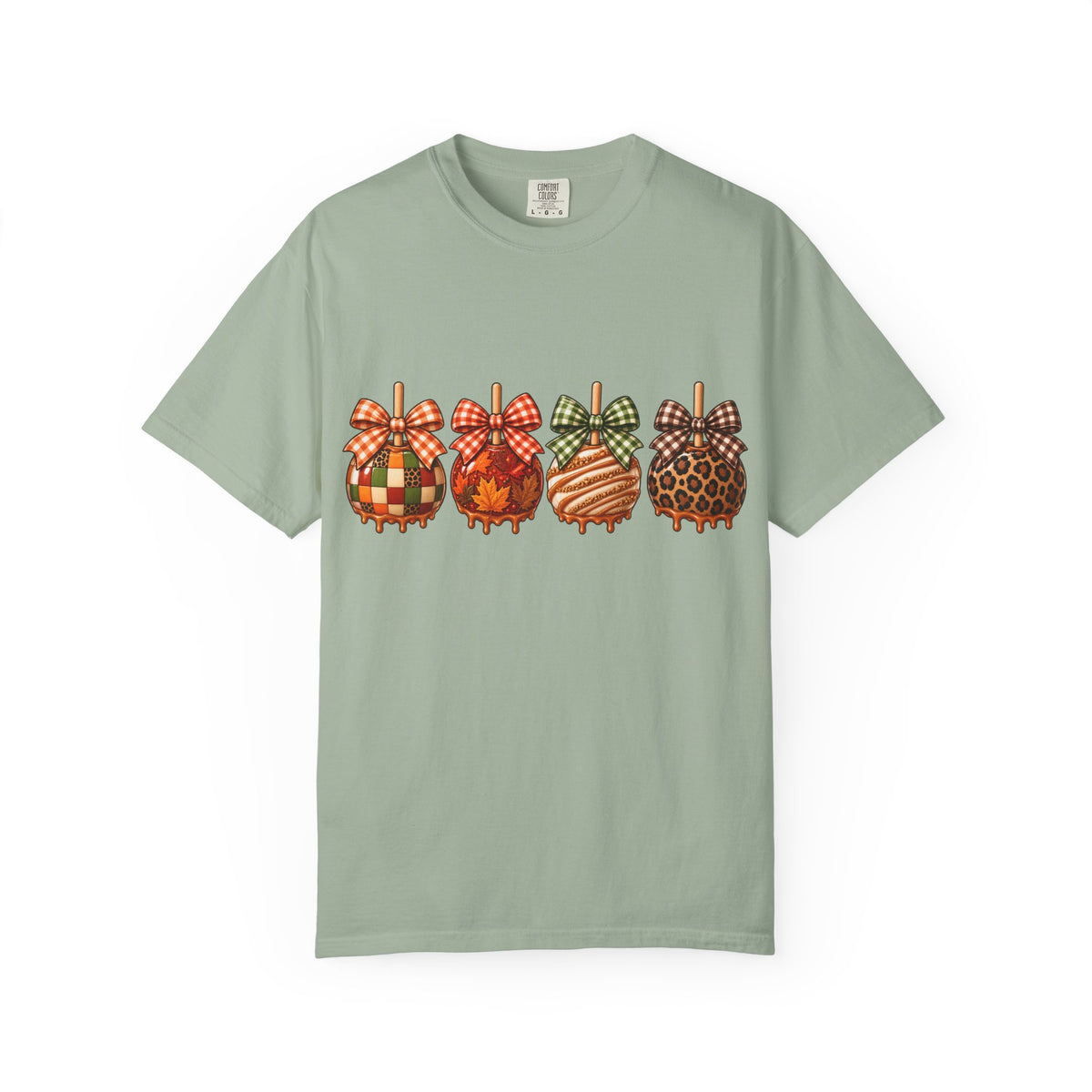 Fall Caramel Apple Graphic Tee – Cute Autumn Bow Shirt