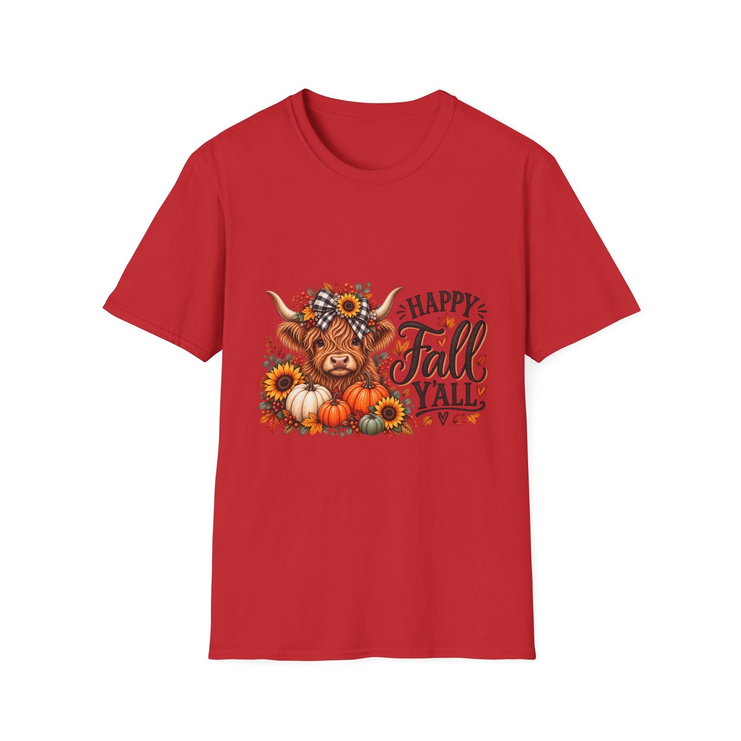 Happy Fall Y'all Highland Cow Shirt | Cute Fall Graphic Tee