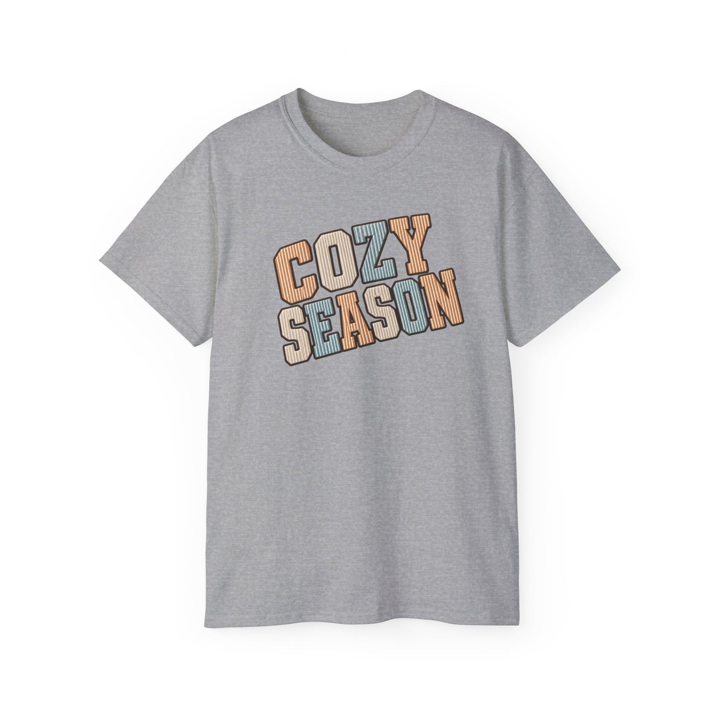 Cozy Season Tee — Retro Block Letter Fall Graphic T-Shirt