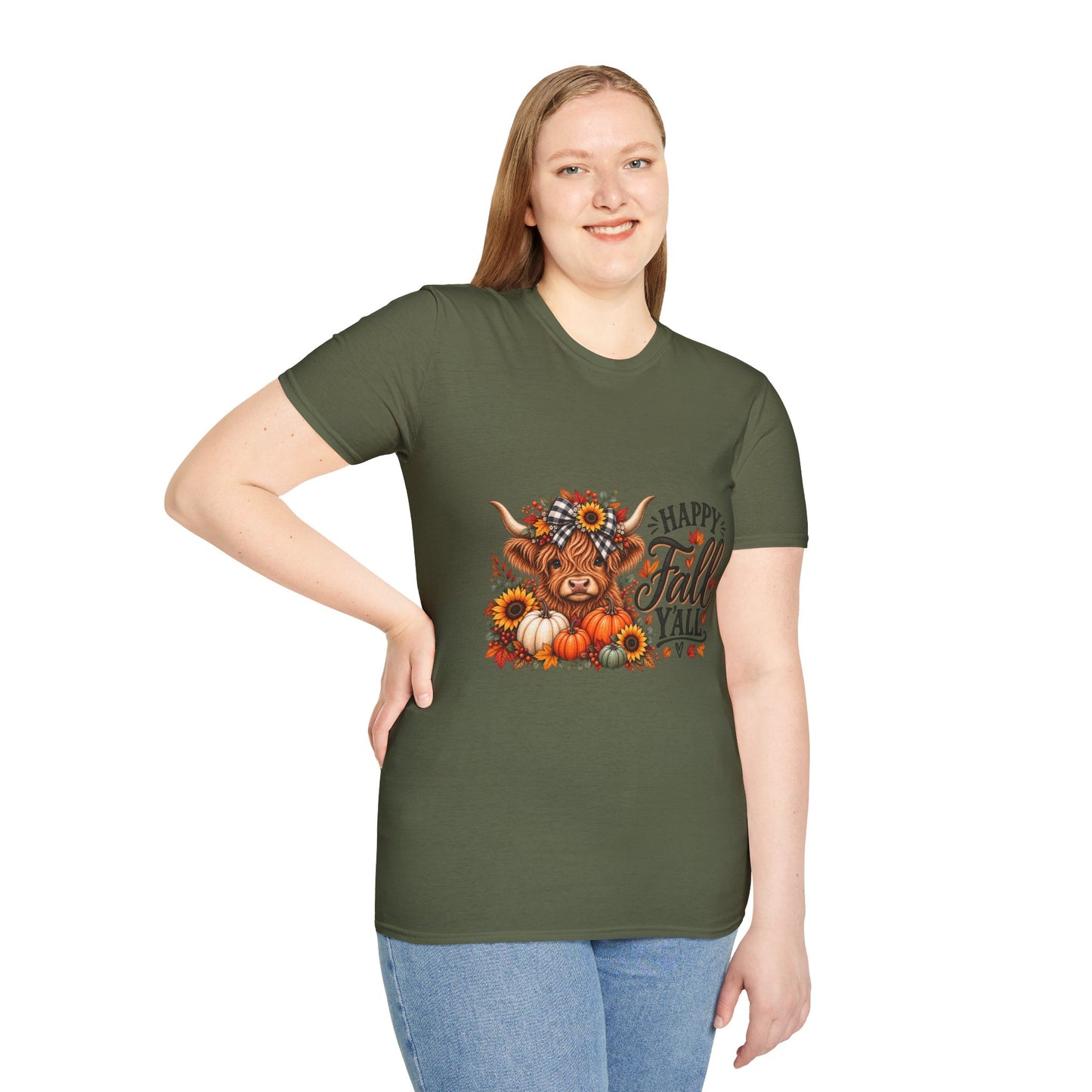 Happy Fall Y'all Highland Cow Shirt | Cute Fall Graphic Tee