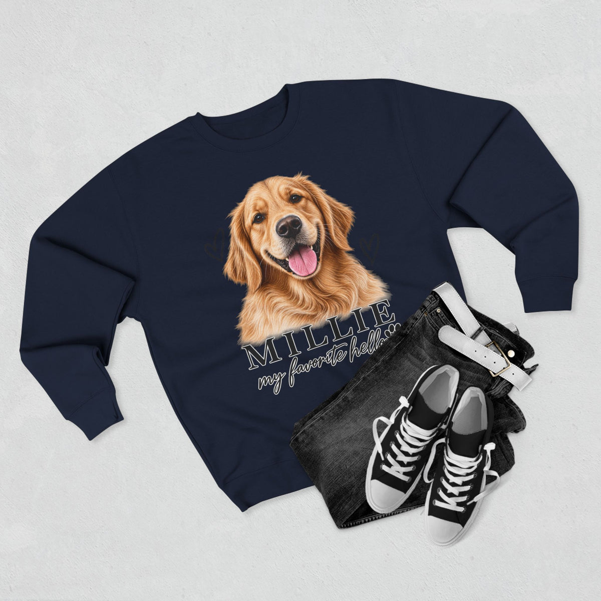 Personalized Pet Portrait Sweatshirt | Custom Pet Photo & Name Crewneck | Dog Mom Gift