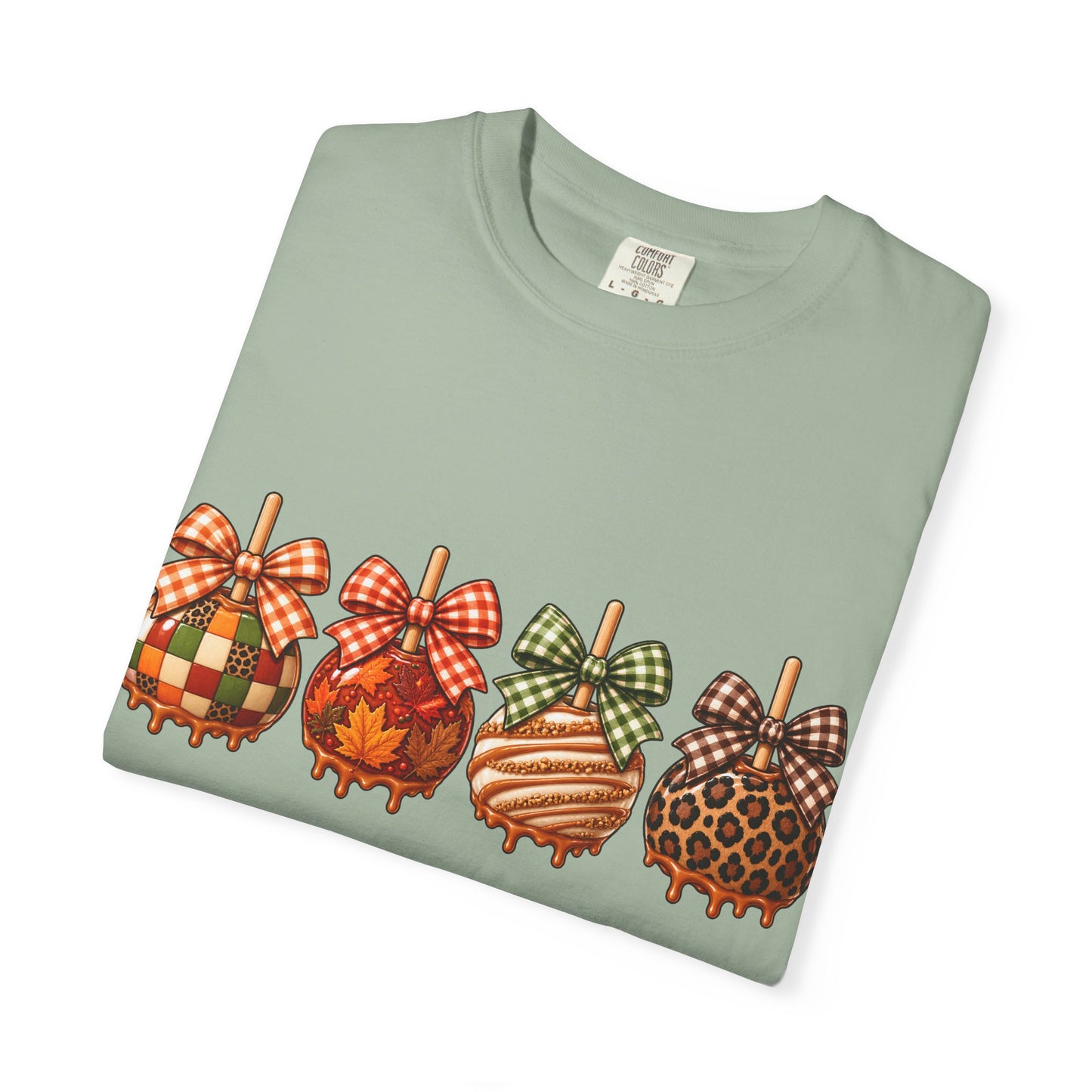 Fall Caramel Apple Graphic Tee – Cute Autumn Bow Shirt
