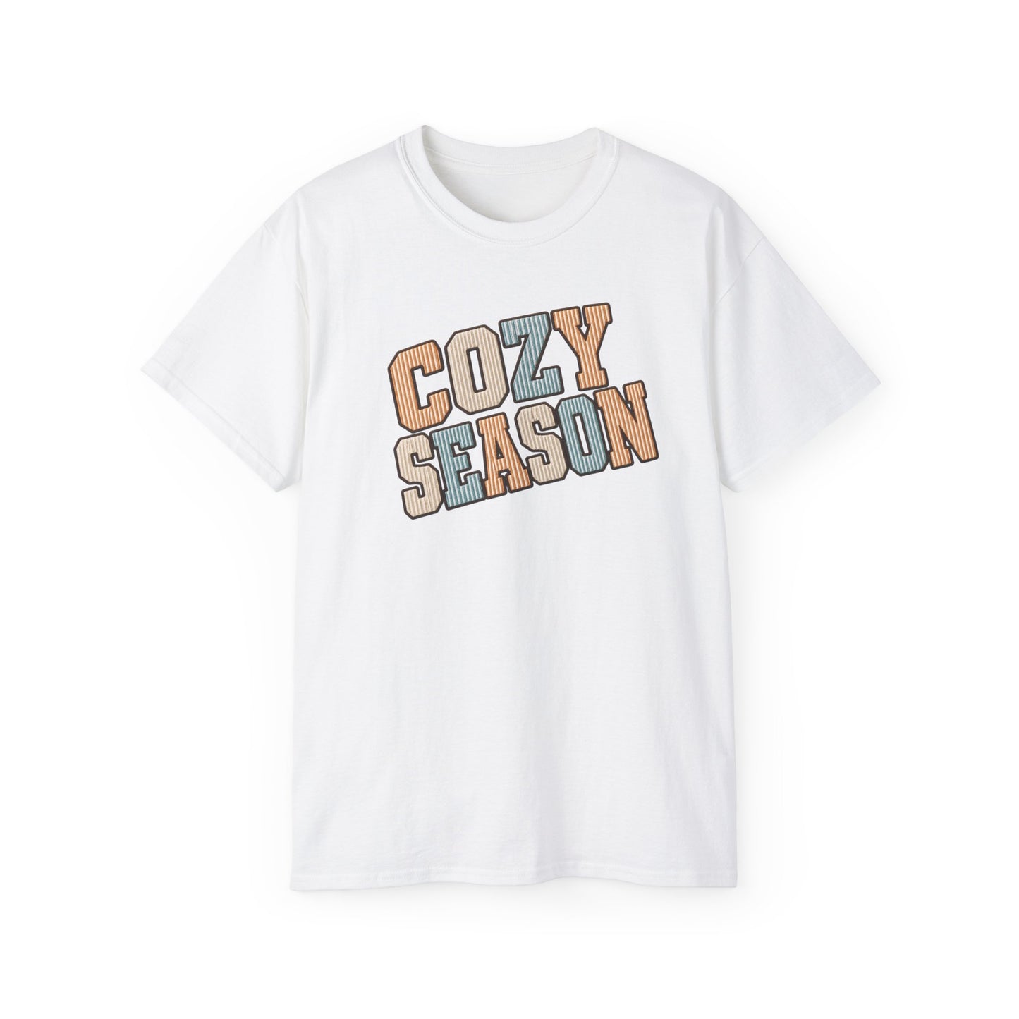 Cozy Season Tee — Retro Block Letter Fall Graphic T-Shirt