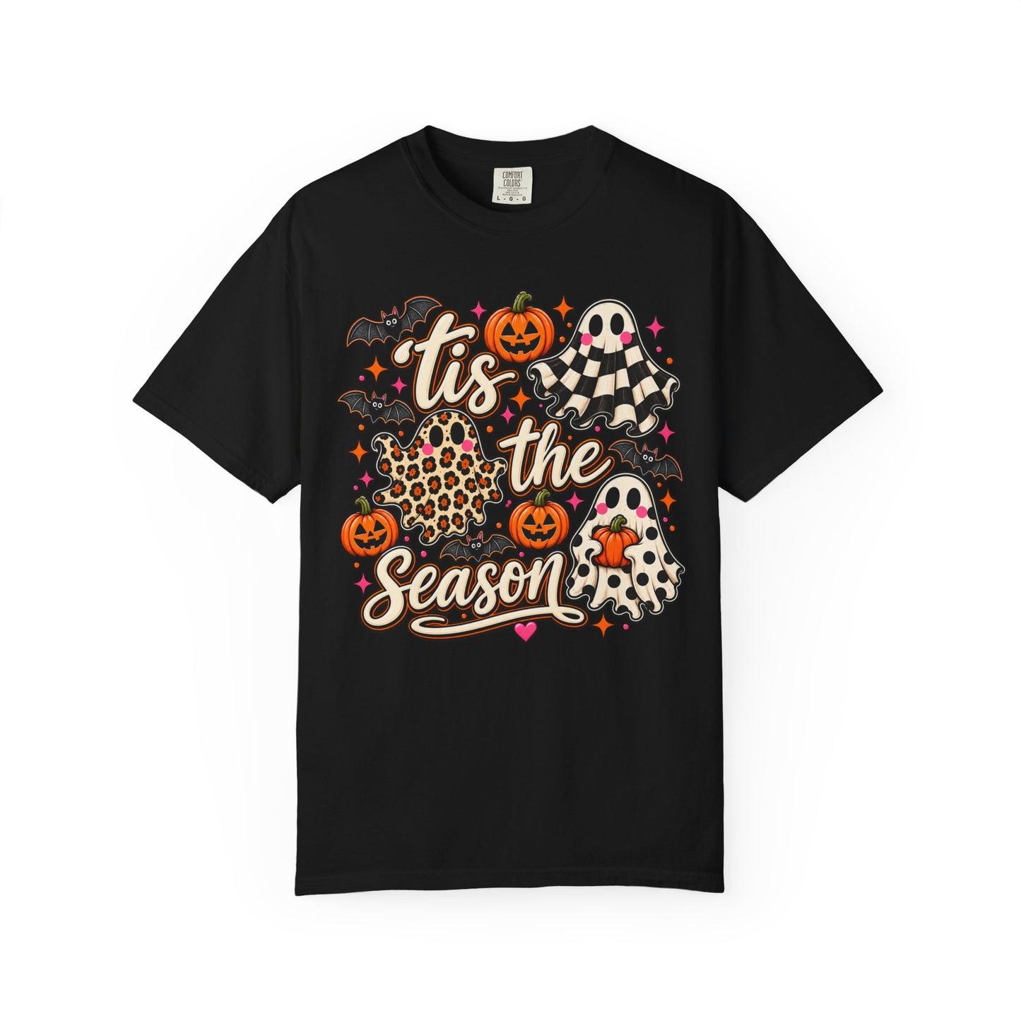 ’Tis the Season Ghost Graphic Tee – Cute Halloween Shirt