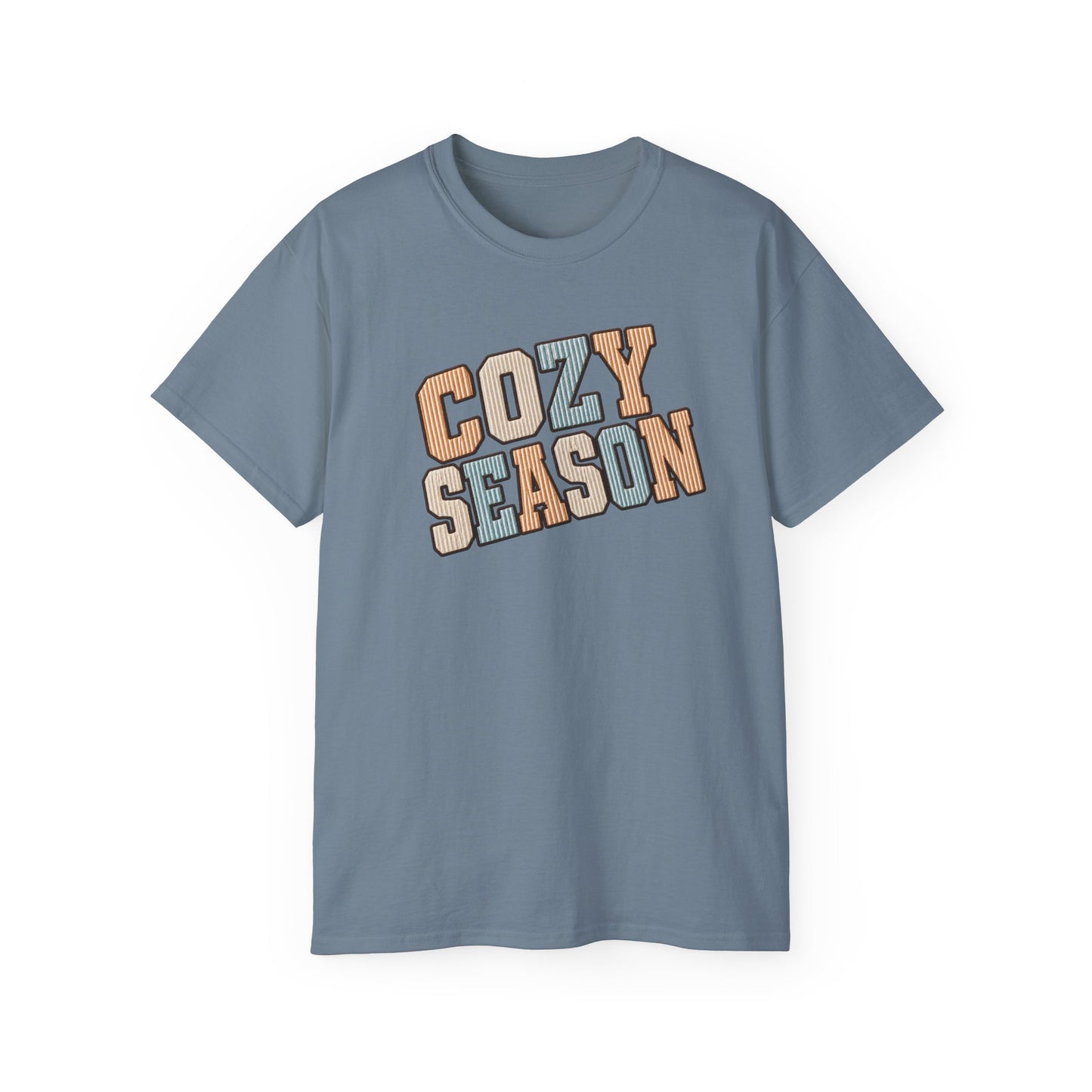 Cozy Season Tee — Retro Block Letter Fall Graphic T-Shirt