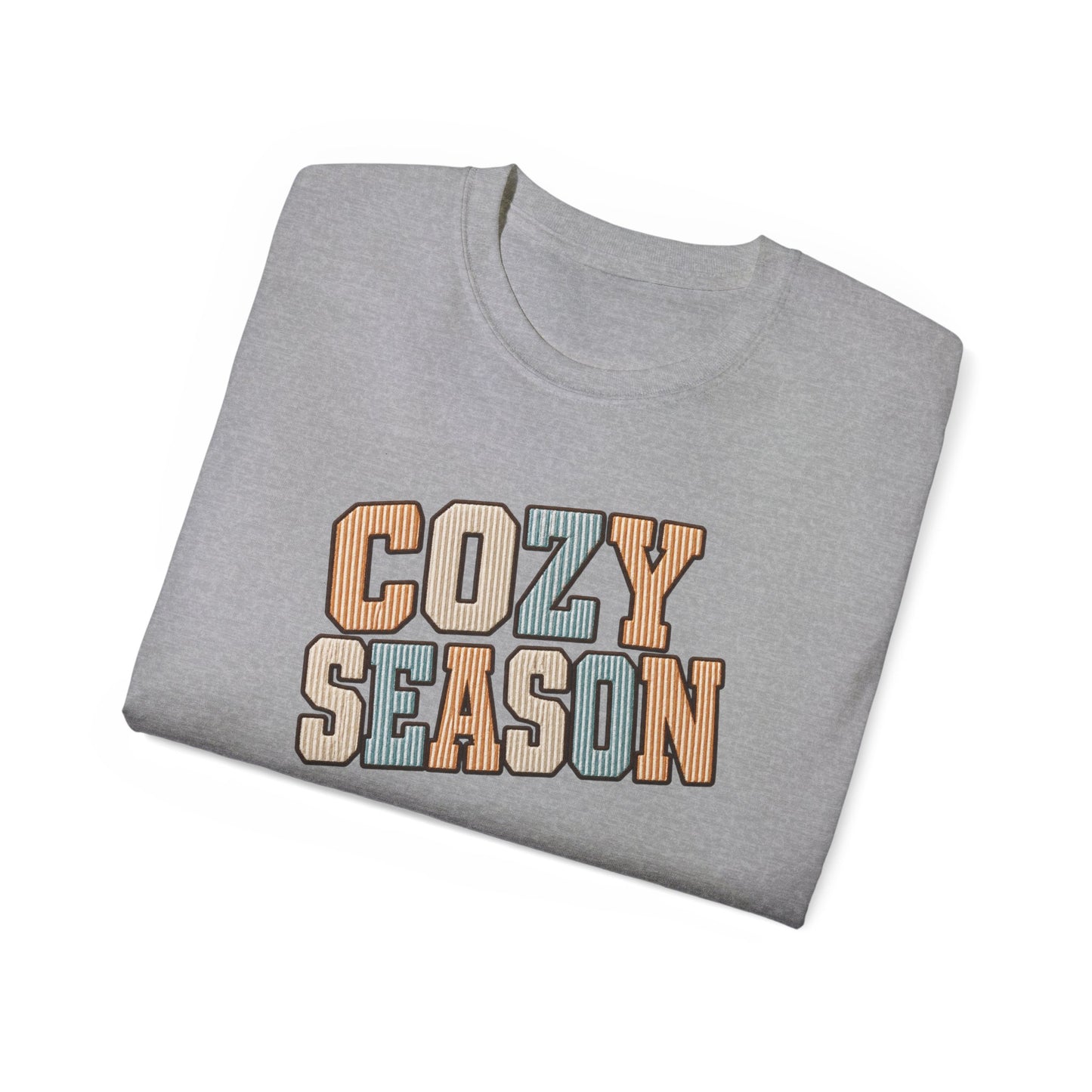 Cozy Season Tee — Retro Block Letter Fall Graphic T-Shirt