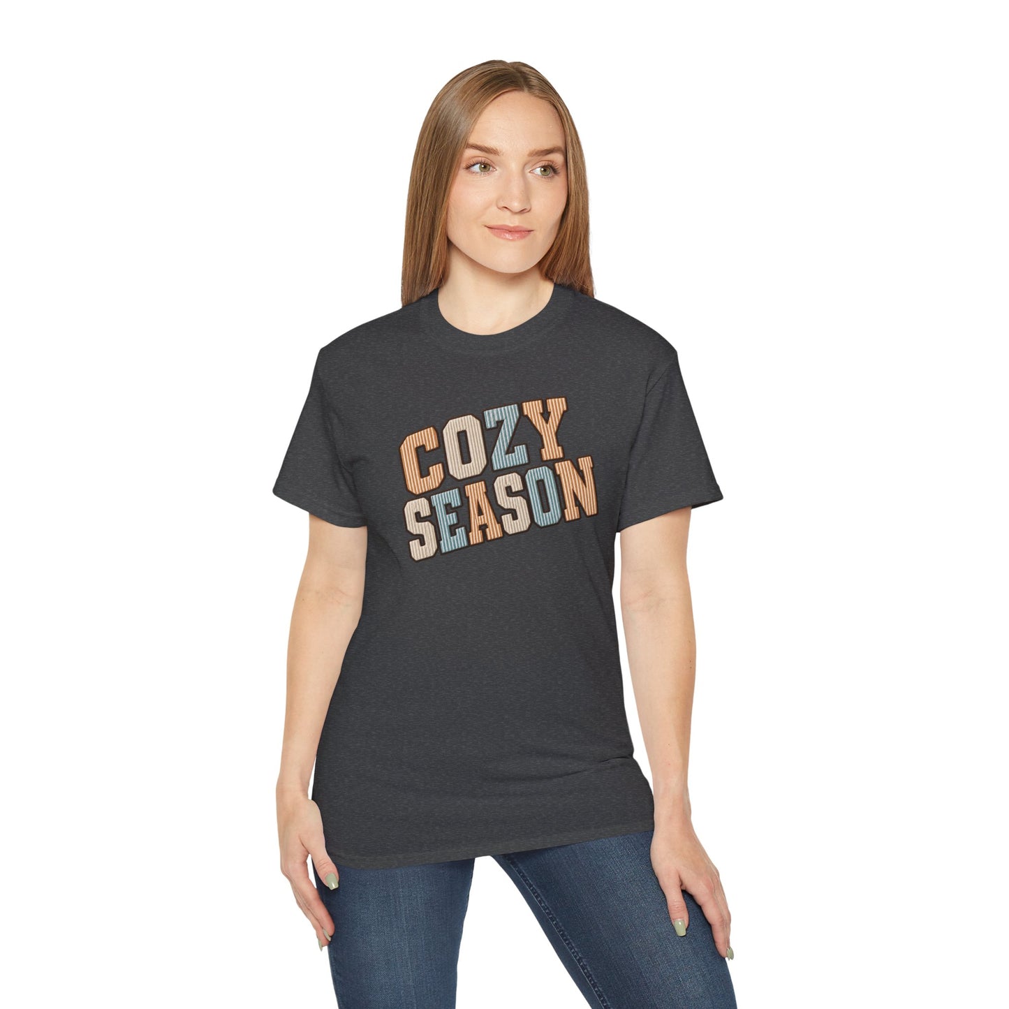 Cozy Season Tee — Retro Block Letter Fall Graphic T-Shirt