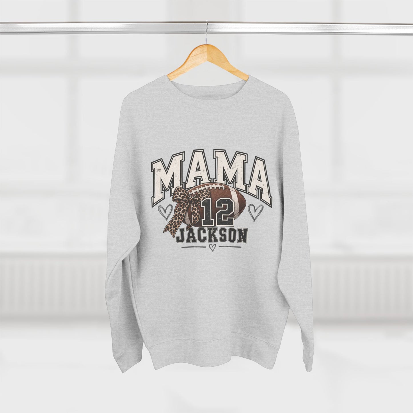 Personalized Football Mama Sweatshirt | Custom Player Name & Number Game Day Crewneck
