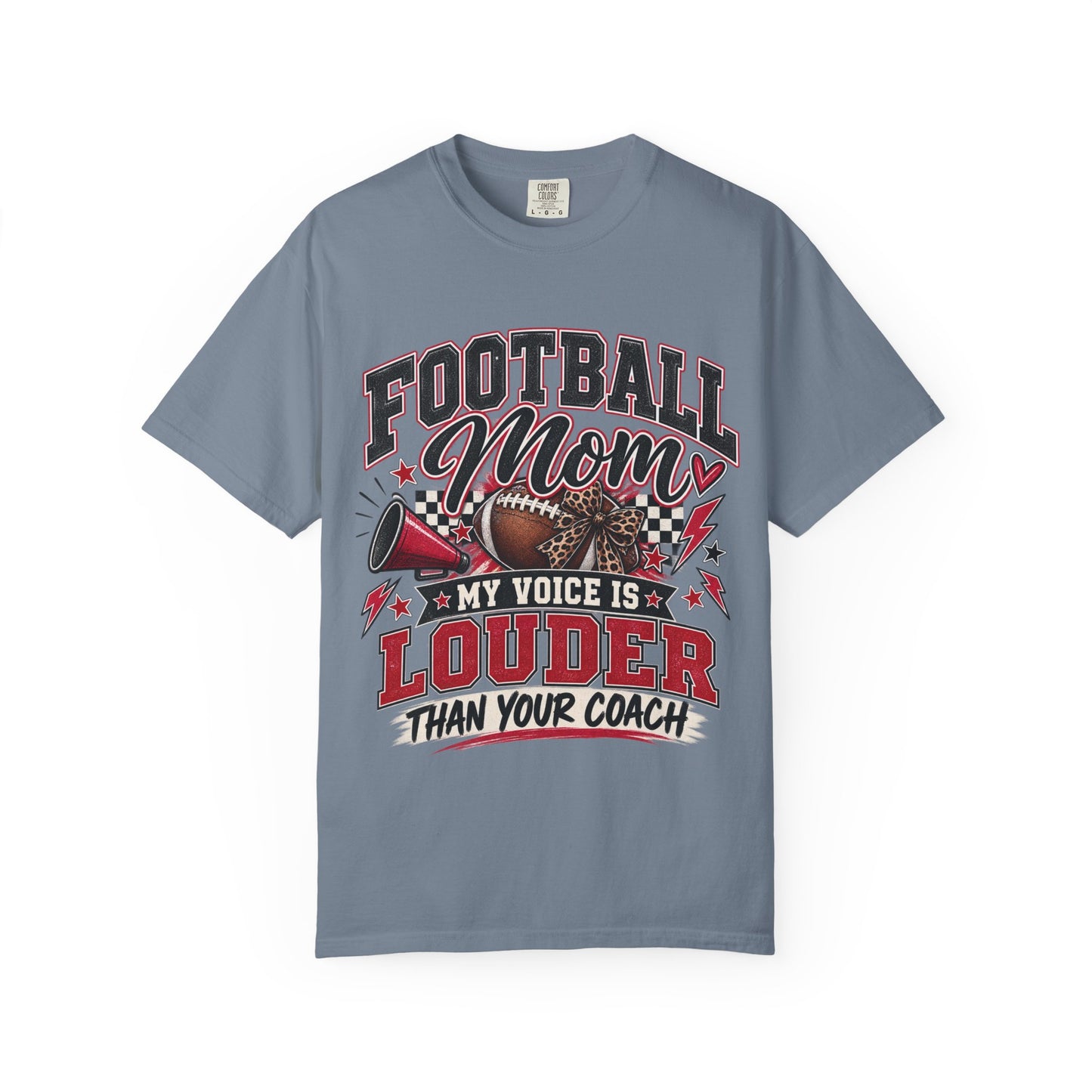 Football Mom Louder Than Your Coach Graphic Tee