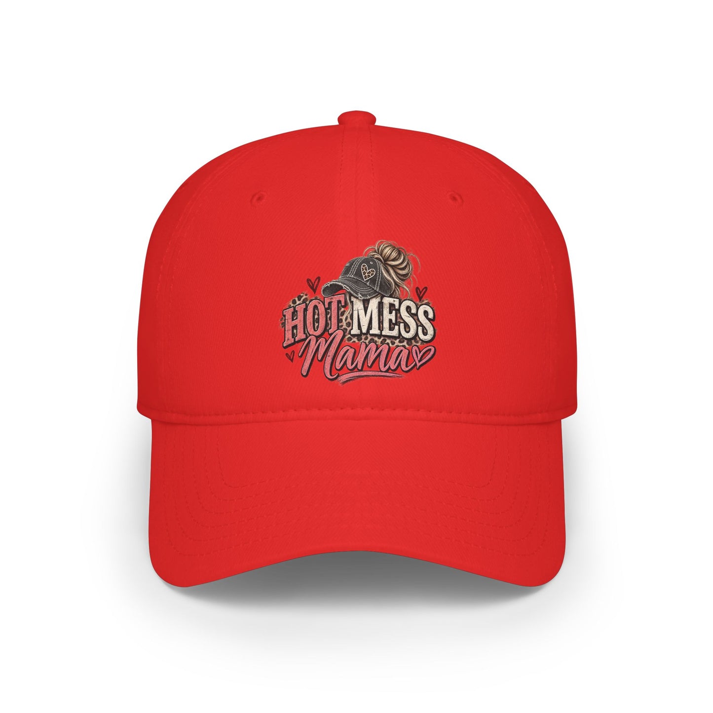 Hot Mess Mama Baseball Cap – Red Low Profile Mom Hat