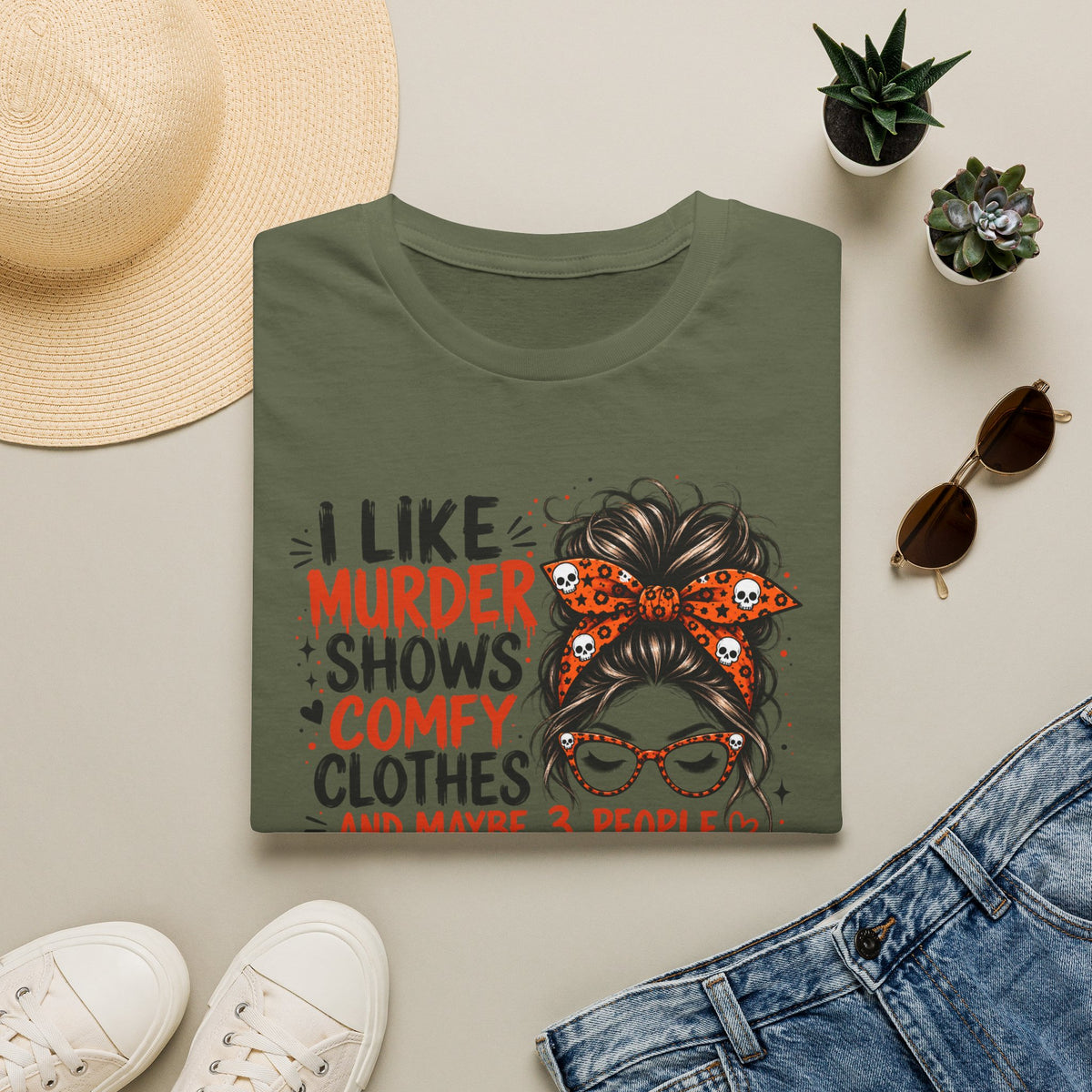I Like Murder Shows & Comfy Clothes Graphic Tee – True Crime Shirt