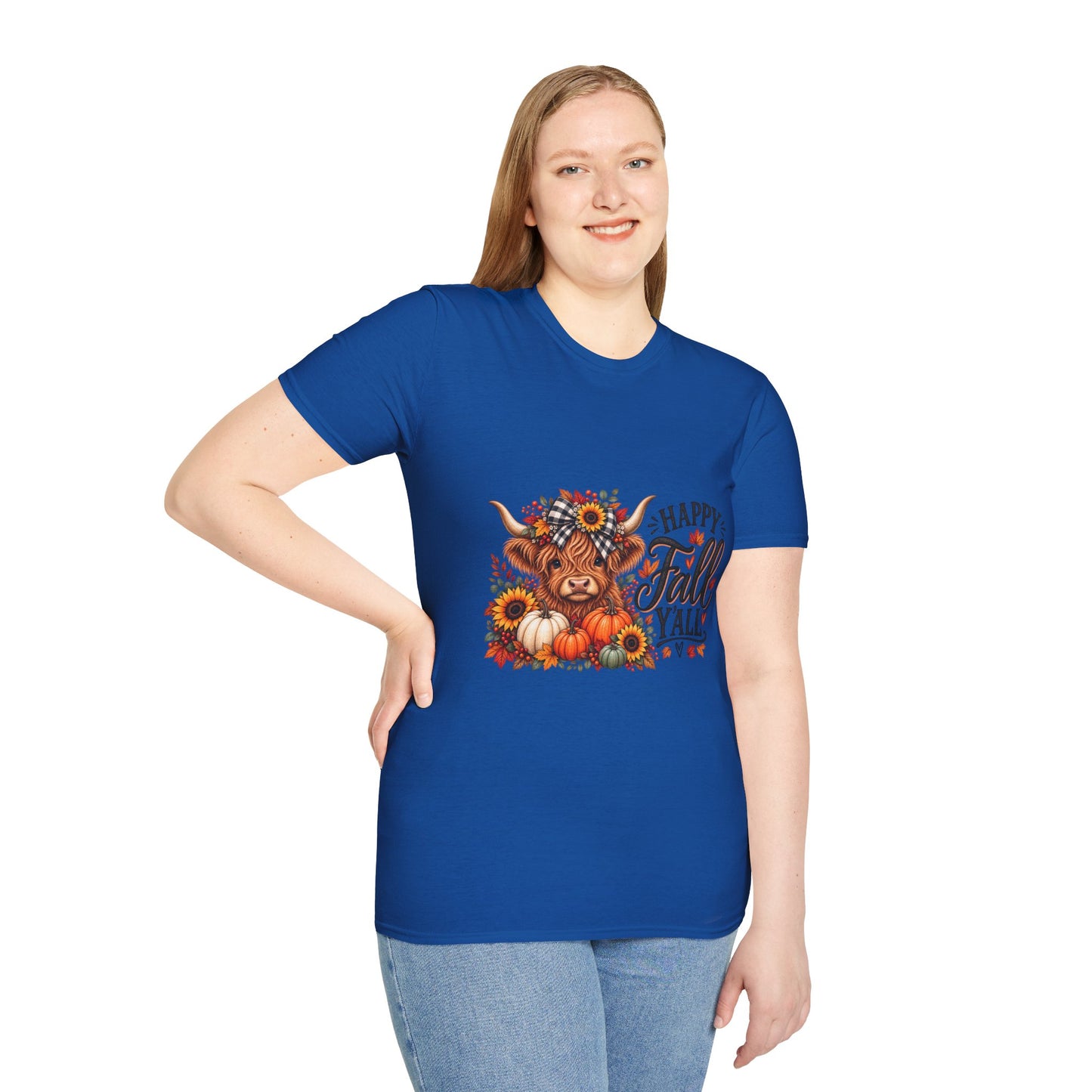 Happy Fall Y'all Highland Cow Shirt | Cute Fall Graphic Tee