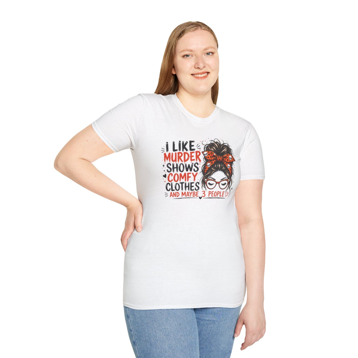 I Like Murder Shows & Comfy Clothes Graphic Tee – True Crime Shirt