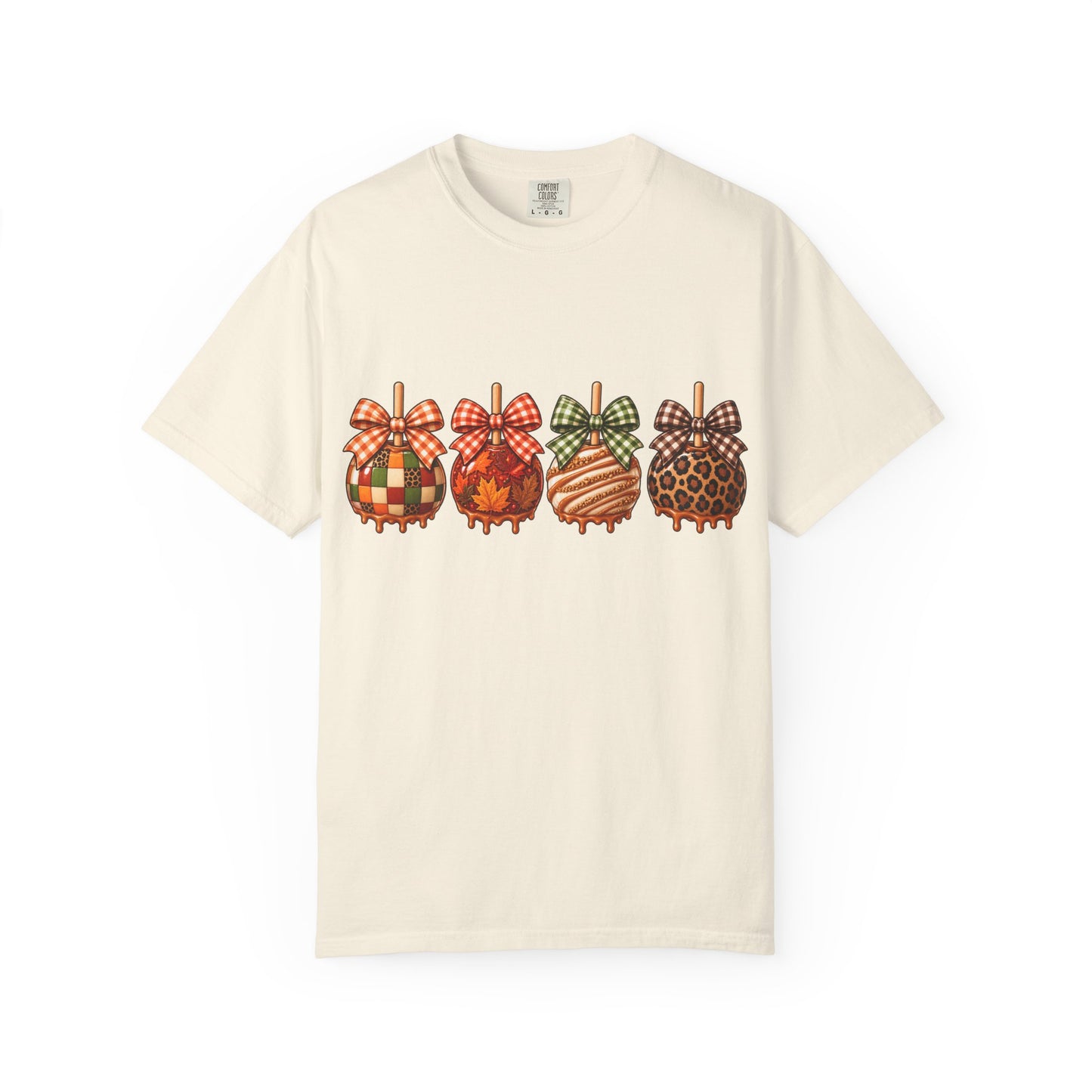 Fall Caramel Apple Graphic Tee – Cute Autumn Bow Shirt
