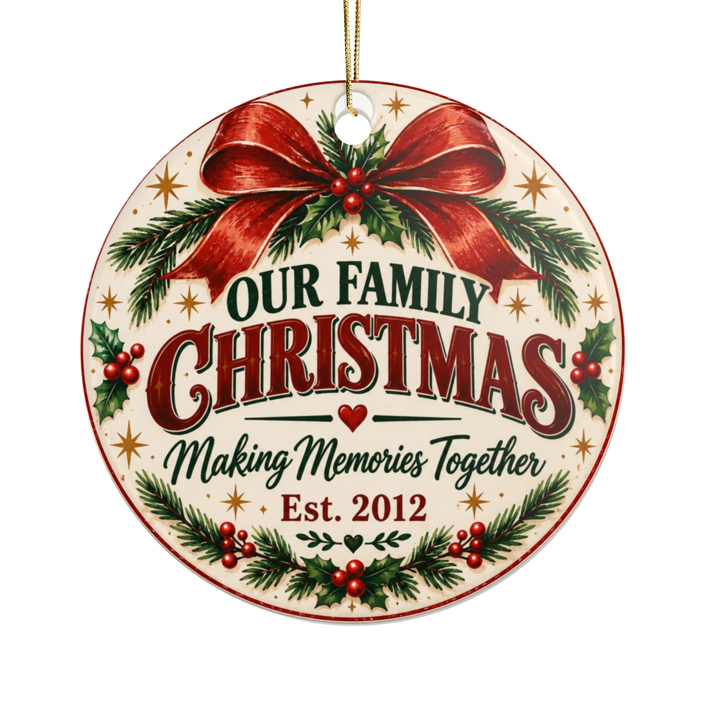 Personalized Family Christmas Ornament | Custom Last Name & Established Year | Double-Sided Keepsake