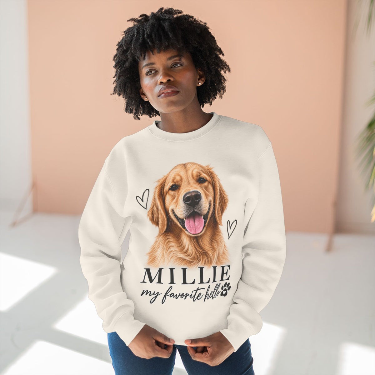 Personalized Pet Portrait Sweatshirt | Custom Pet Photo & Name Crewneck | Dog Mom Gift