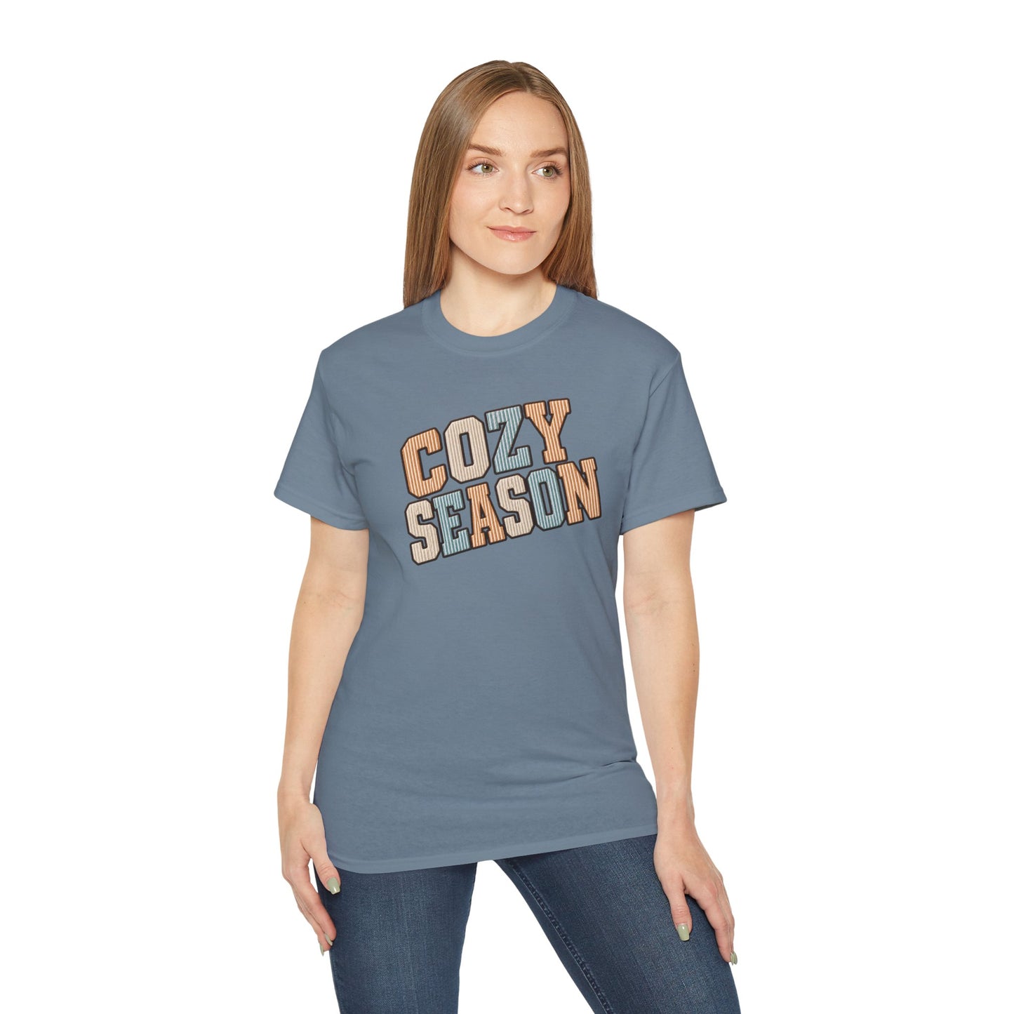 Cozy Season Tee — Retro Block Letter Fall Graphic T-Shirt