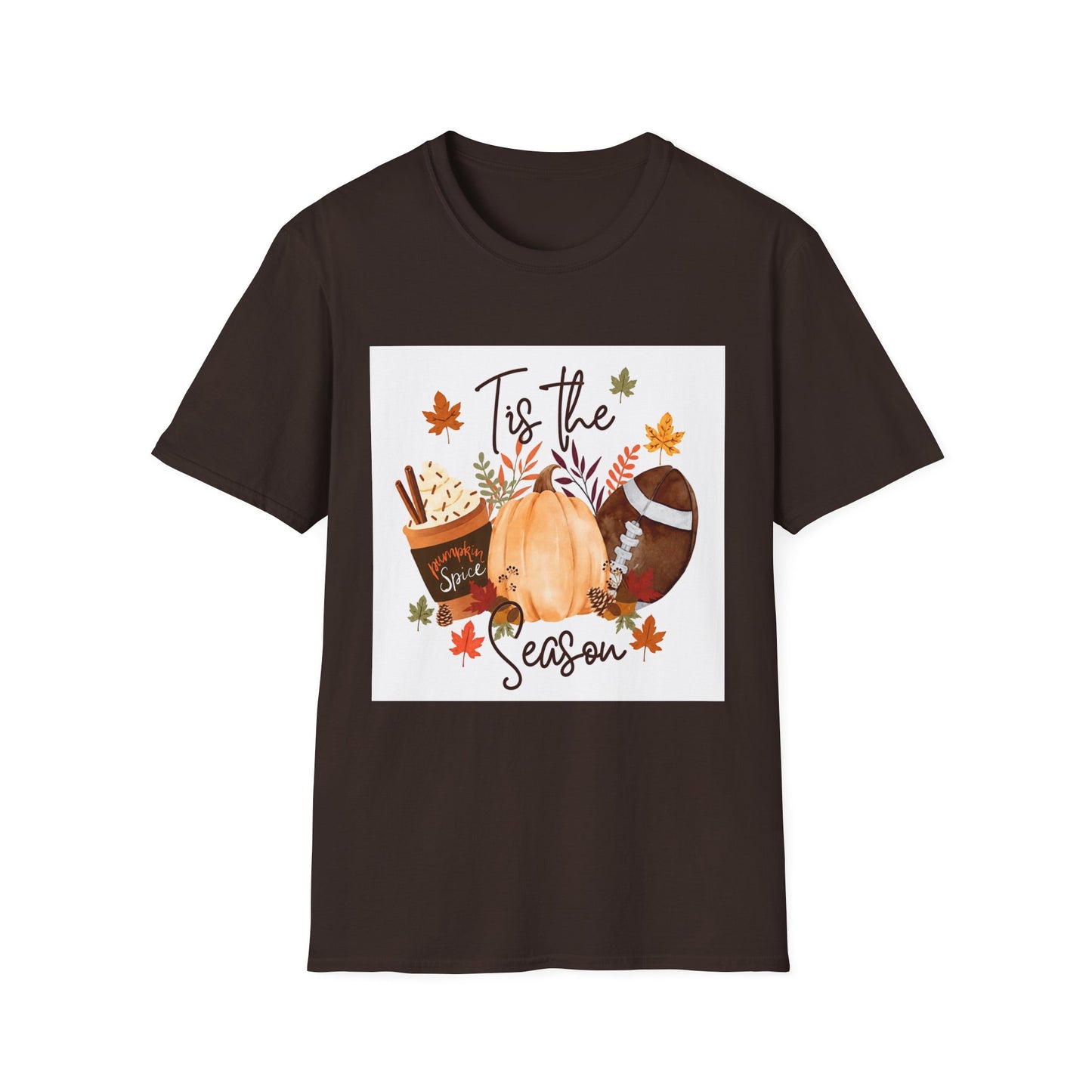 T-Shirt — "Tis the Season" Fall Pumpkin Football Graphic Tee