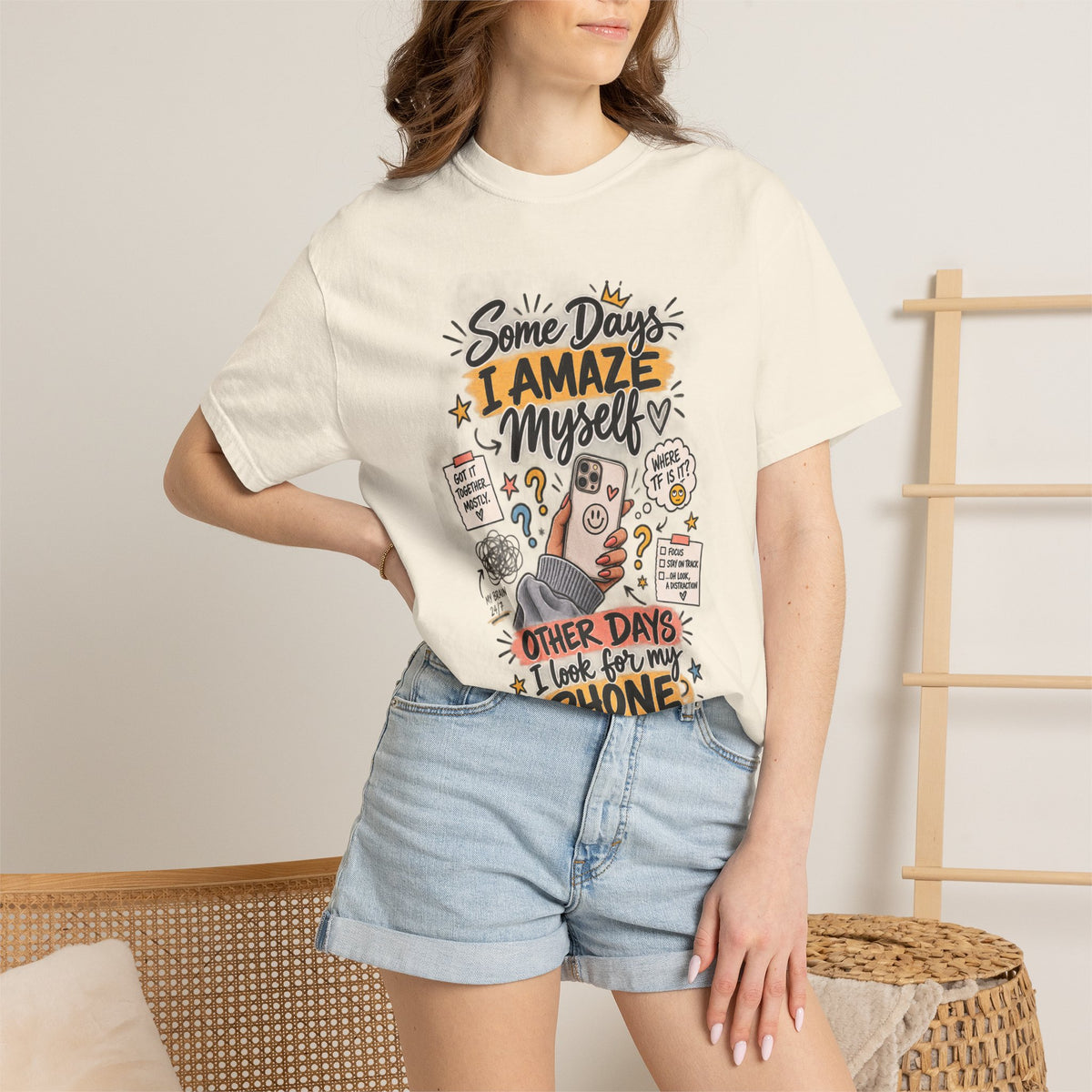 Some Days I Amaze Myself Funny Graphic Tee – Relatable Phone Shirt