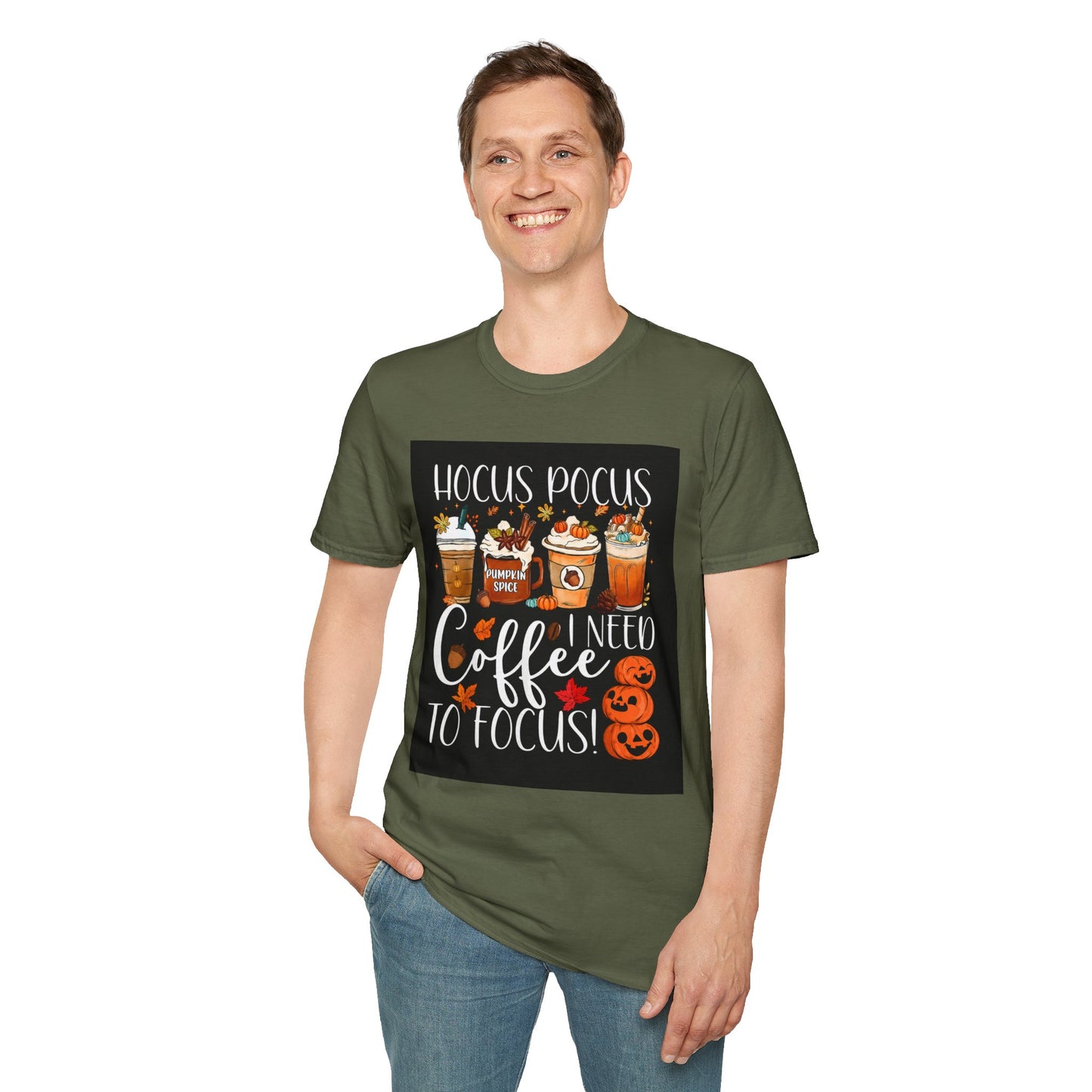 Hocus Pocus I Need Coffee T-Shirt — Pumpkin Spice Halloween Coffee Graphic Tee