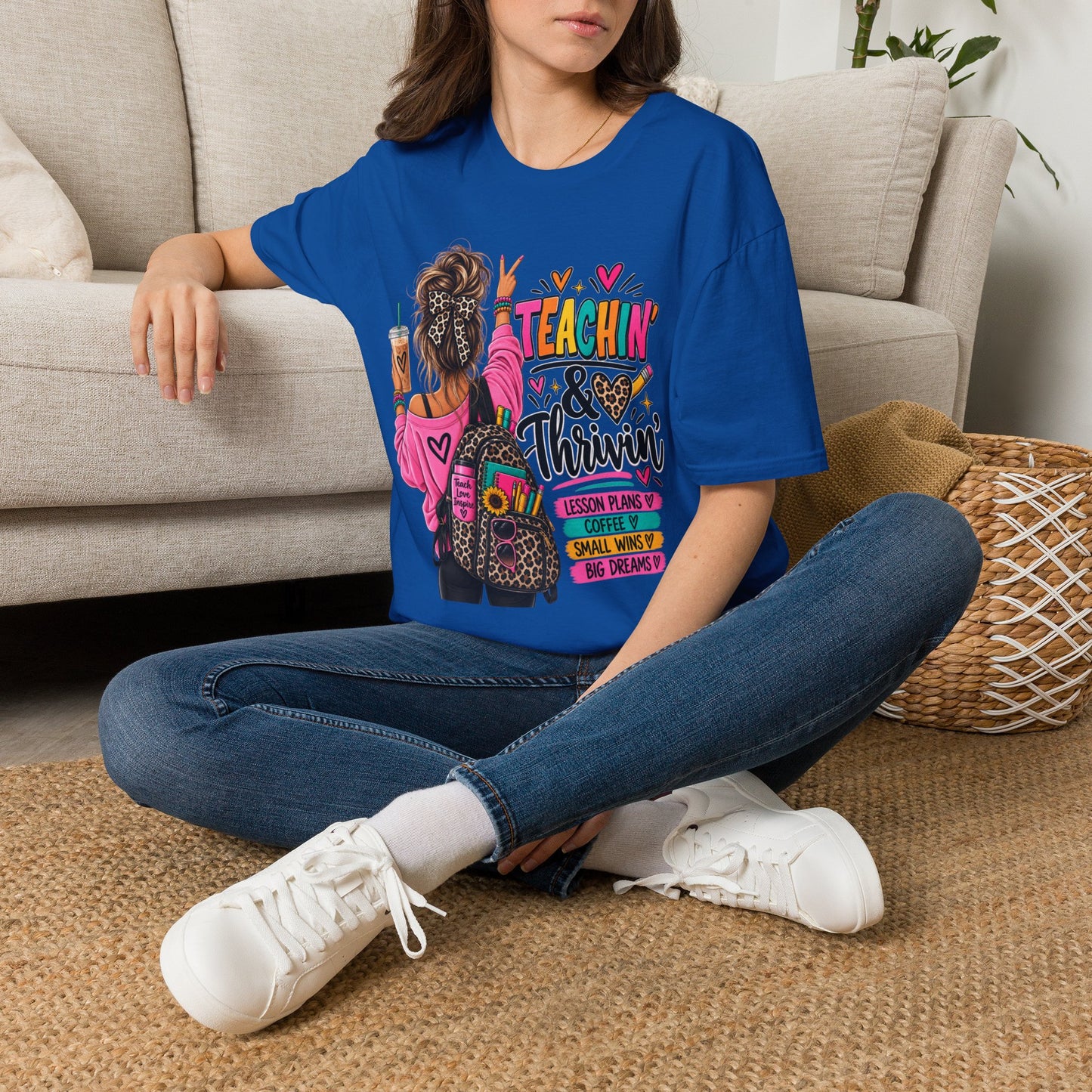 Teachin' & Thrivin' Teacher T-Shirt — Colorful Back-to-School Graphic Tee