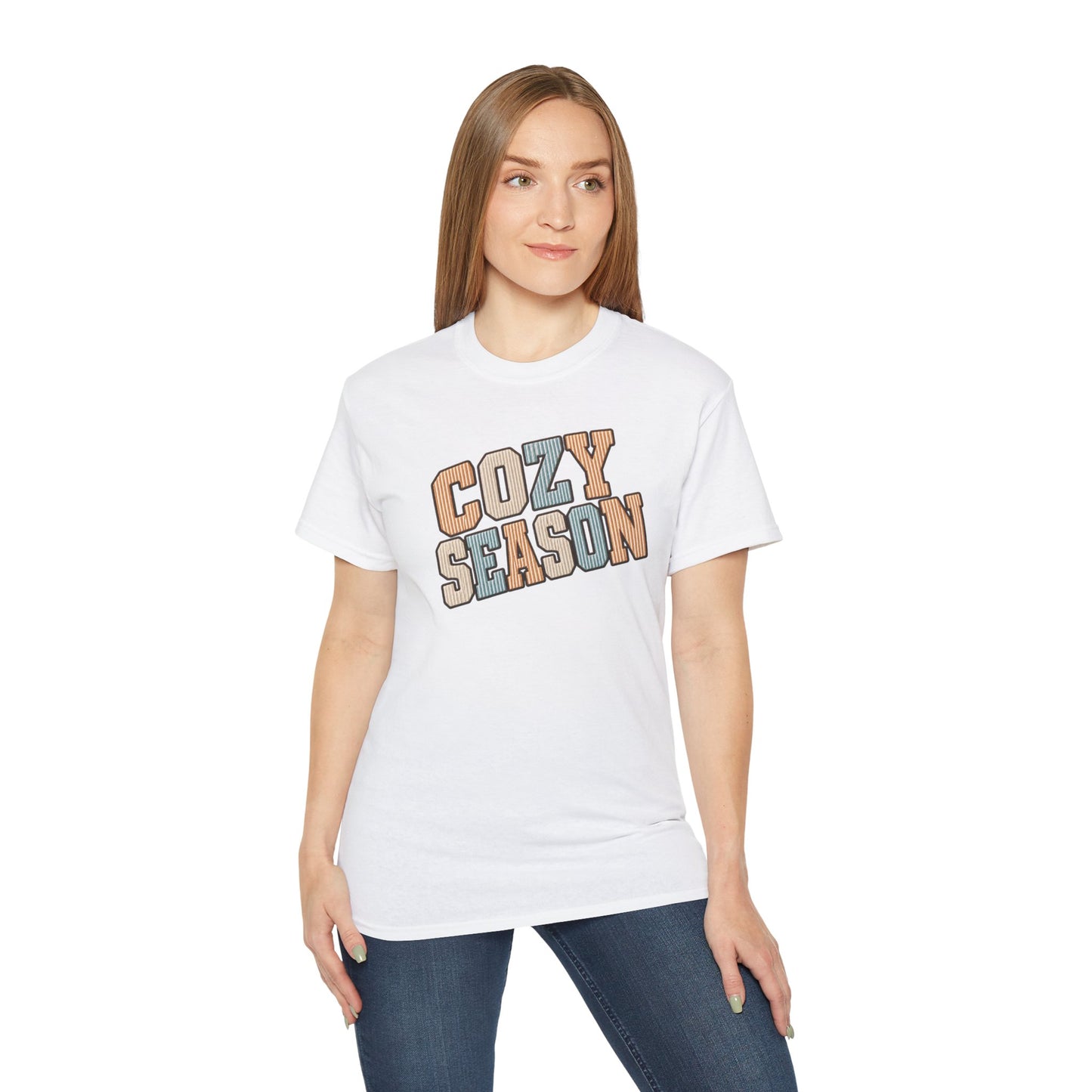Cozy Season Tee — Retro Block Letter Fall Graphic T-Shirt