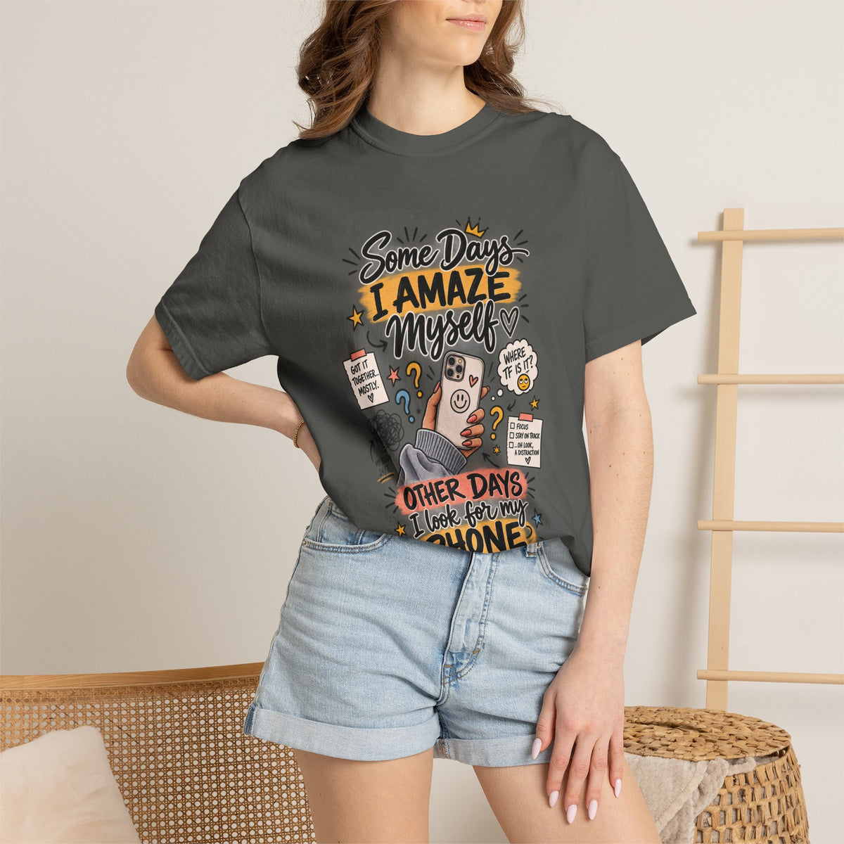 Some Days I Amaze Myself Funny Graphic Tee – Relatable Phone Shirt