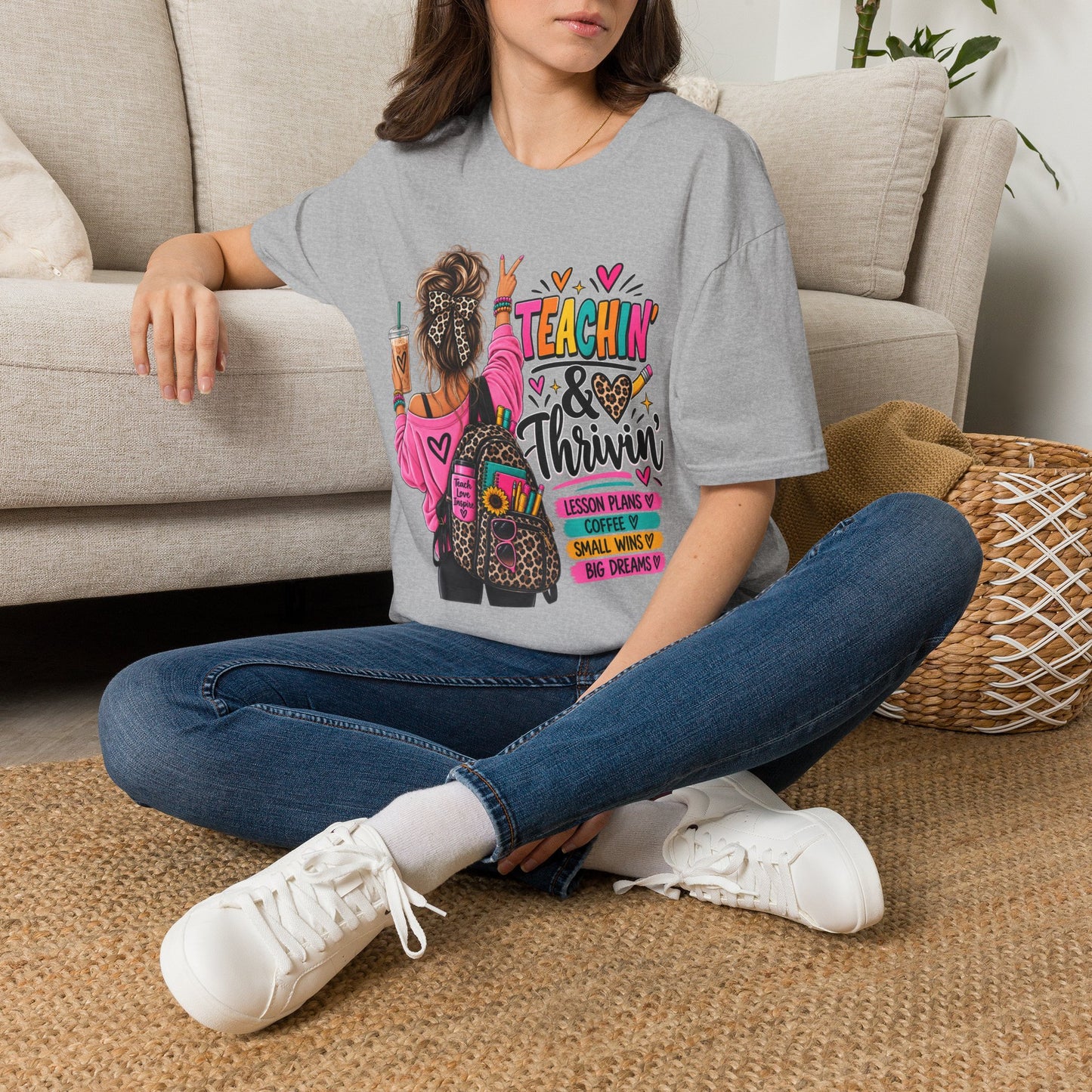 Teachin' & Thrivin' Teacher T-Shirt — Colorful Back-to-School Graphic Tee