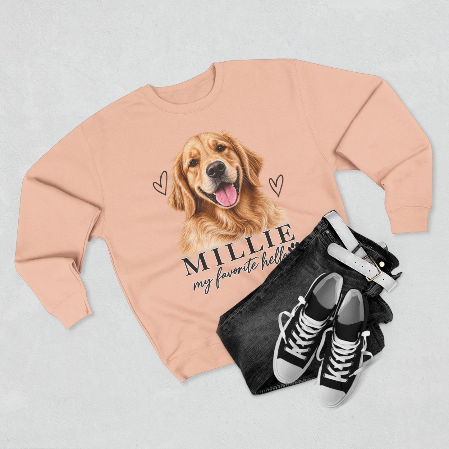 Personalized Pet Portrait Sweatshirt | Custom Pet Photo & Name Crewneck | Dog Mom Gift