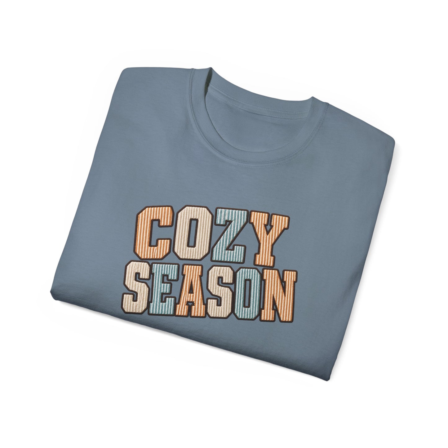 Cozy Season Tee — Retro Block Letter Fall Graphic T-Shirt