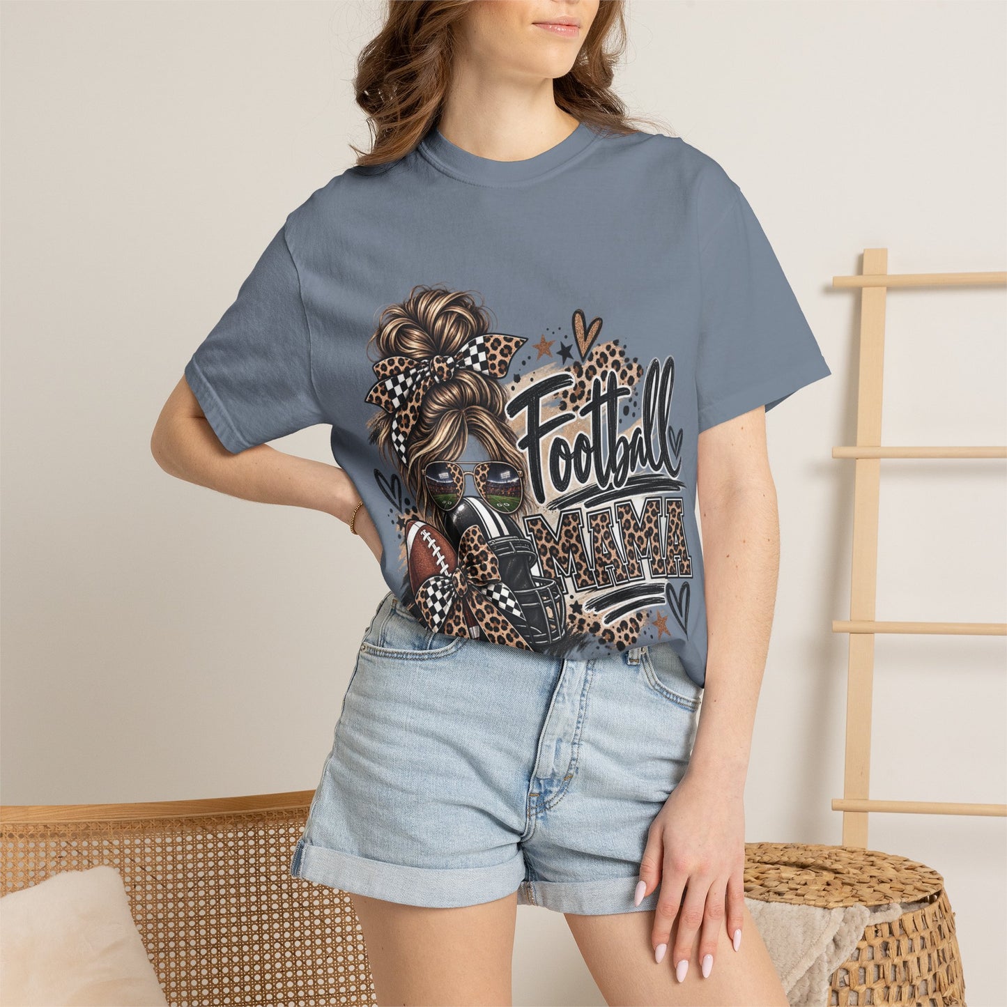 Football Mama Leopard Game Day Graphic Tee