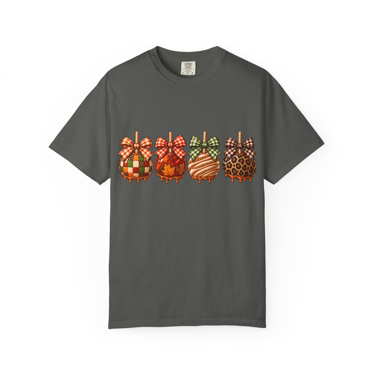 Fall Caramel Apple Graphic Tee – Cute Autumn Bow Shirt